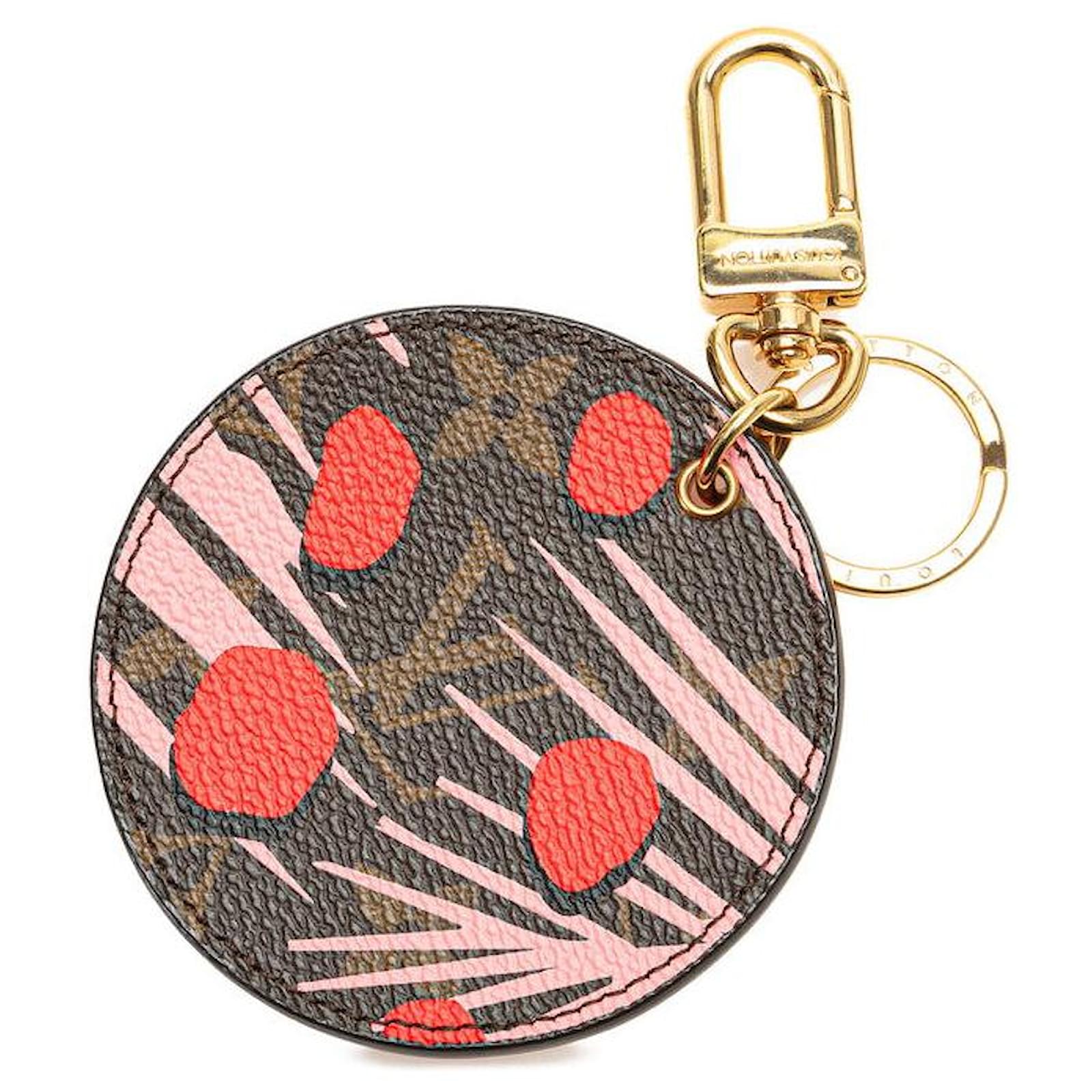 Louis Vuitton Monogram Porte Cles Jungle Dot Bag Charm M42596 Brown Pink Red Cloth Plastic  ref.2291031
