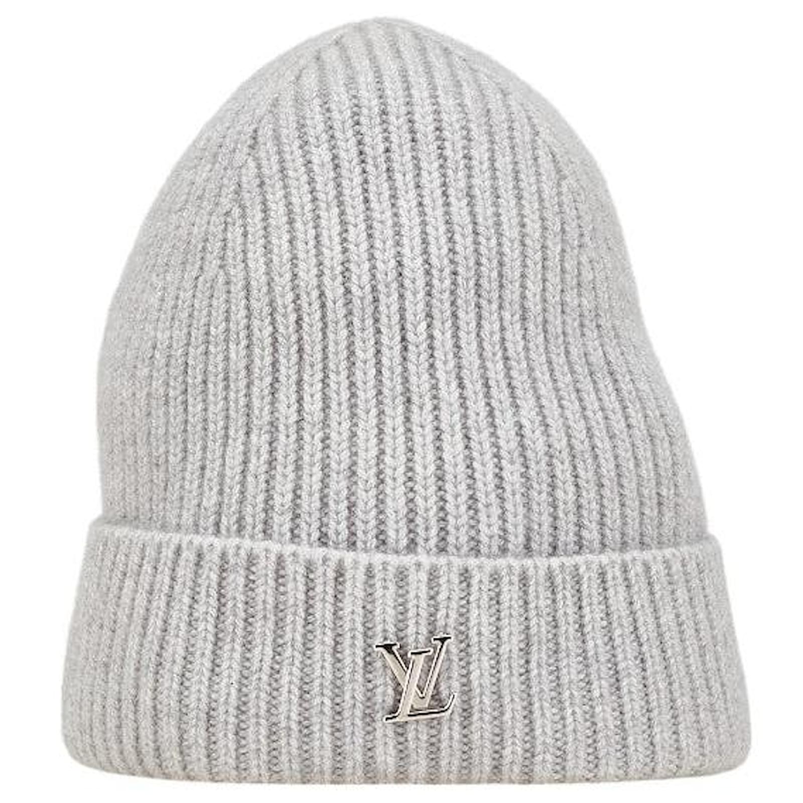 Louis Vuitton Cashmere Bonnet LV Spark Knit Cap M77875 Brown Grey  ref.2290981