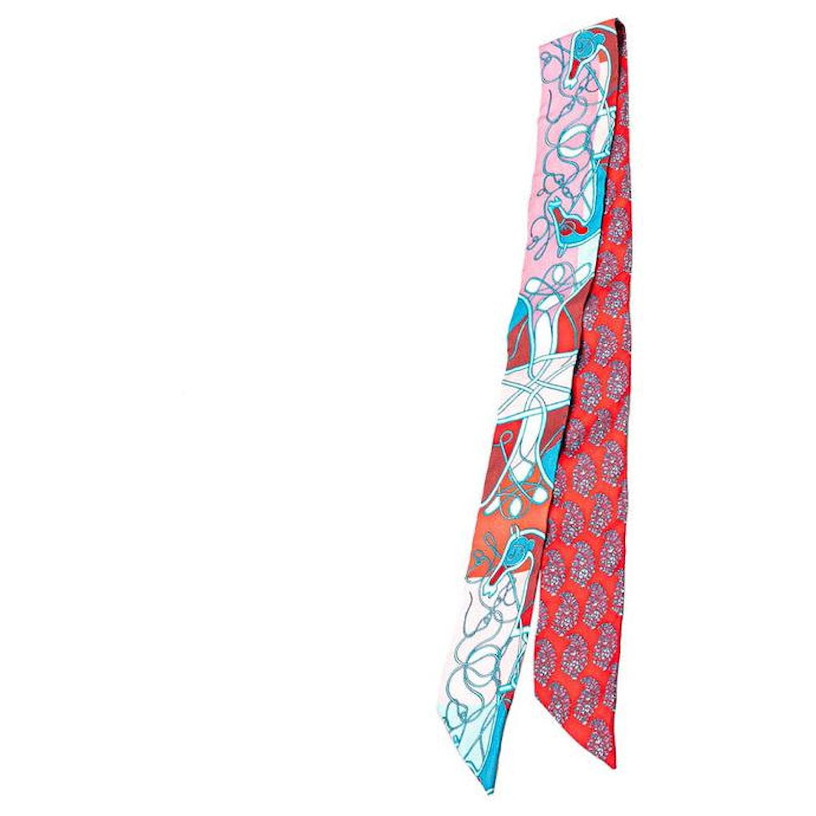 Hermès Hermes Silk Coup de Fouet au Bloc Rouge Scarf Pink  ref.2290549
