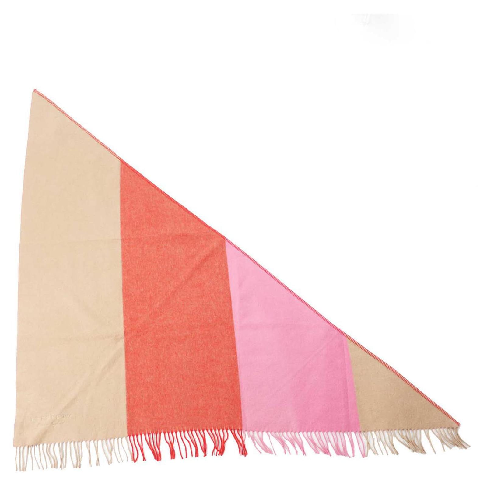 Burberry Cashmere Triangular Fringed Shawl Scarf  ref.1741143
