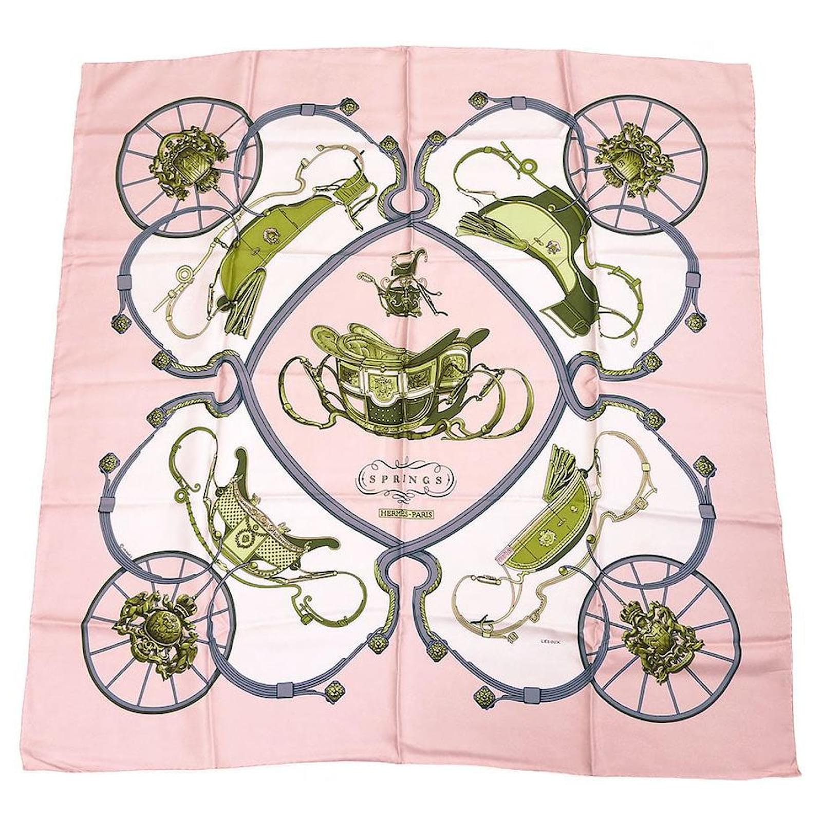 Hermès Hermes SPRINGS Silk Scarf Pink  ref.1679475