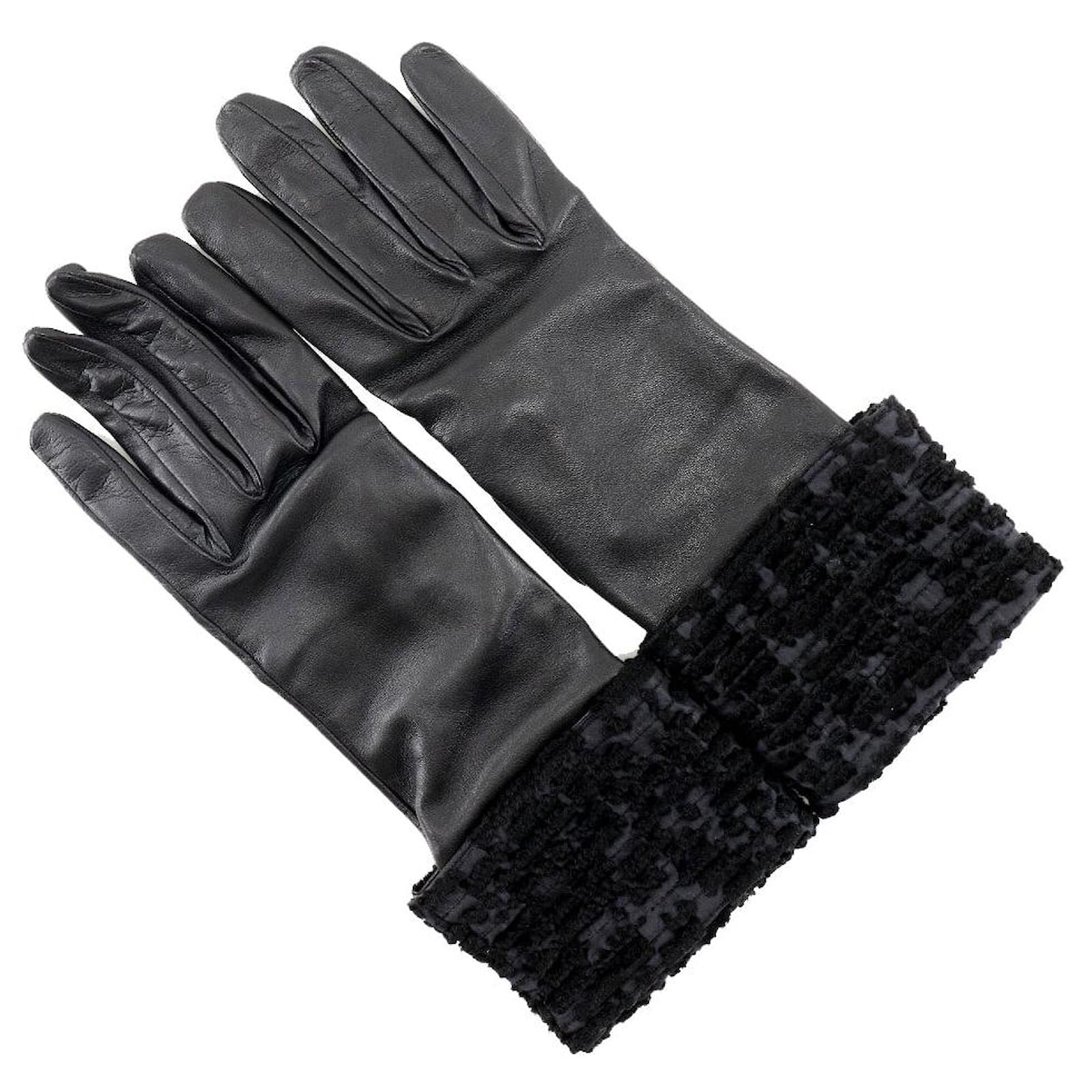 Hermès Hermes Lambskin Satin Gloves Black  ref.1803254