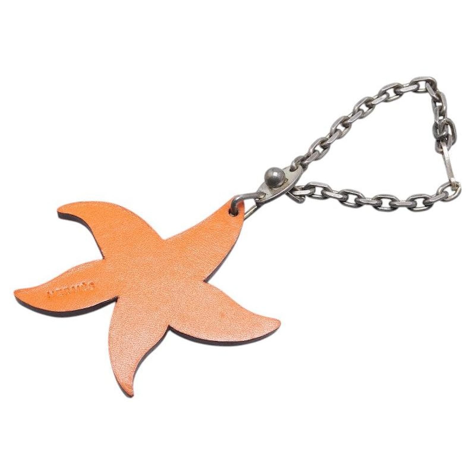 Hermès Hermes FRENCH FESTIVAL 2003 Leather Keyring Red Orange  ref.2289938