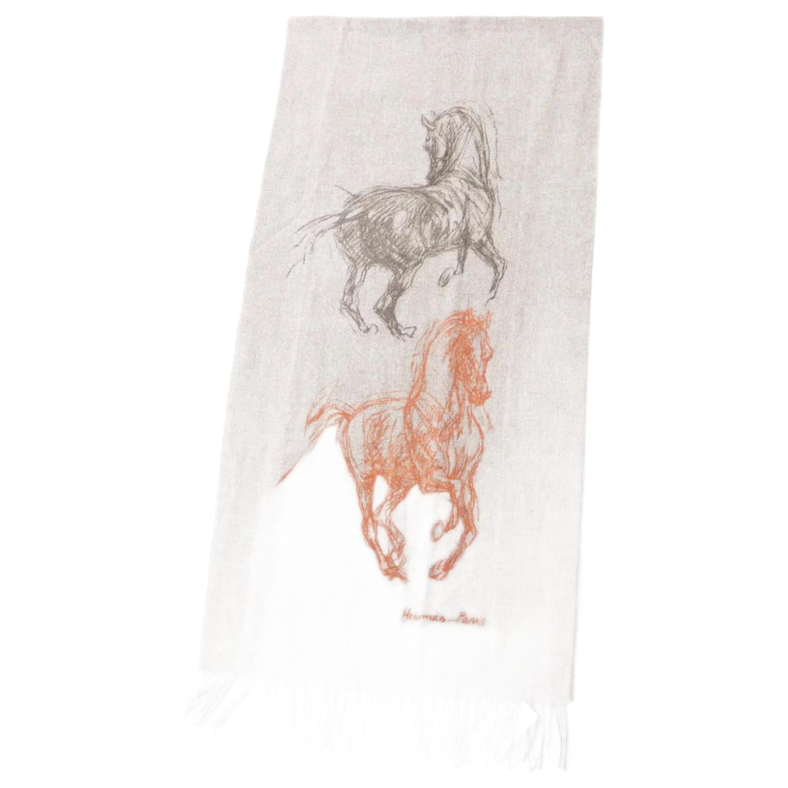 Hermès Hermes Gallop Pirouette Cashmere Scarf Grey  ref.2289851