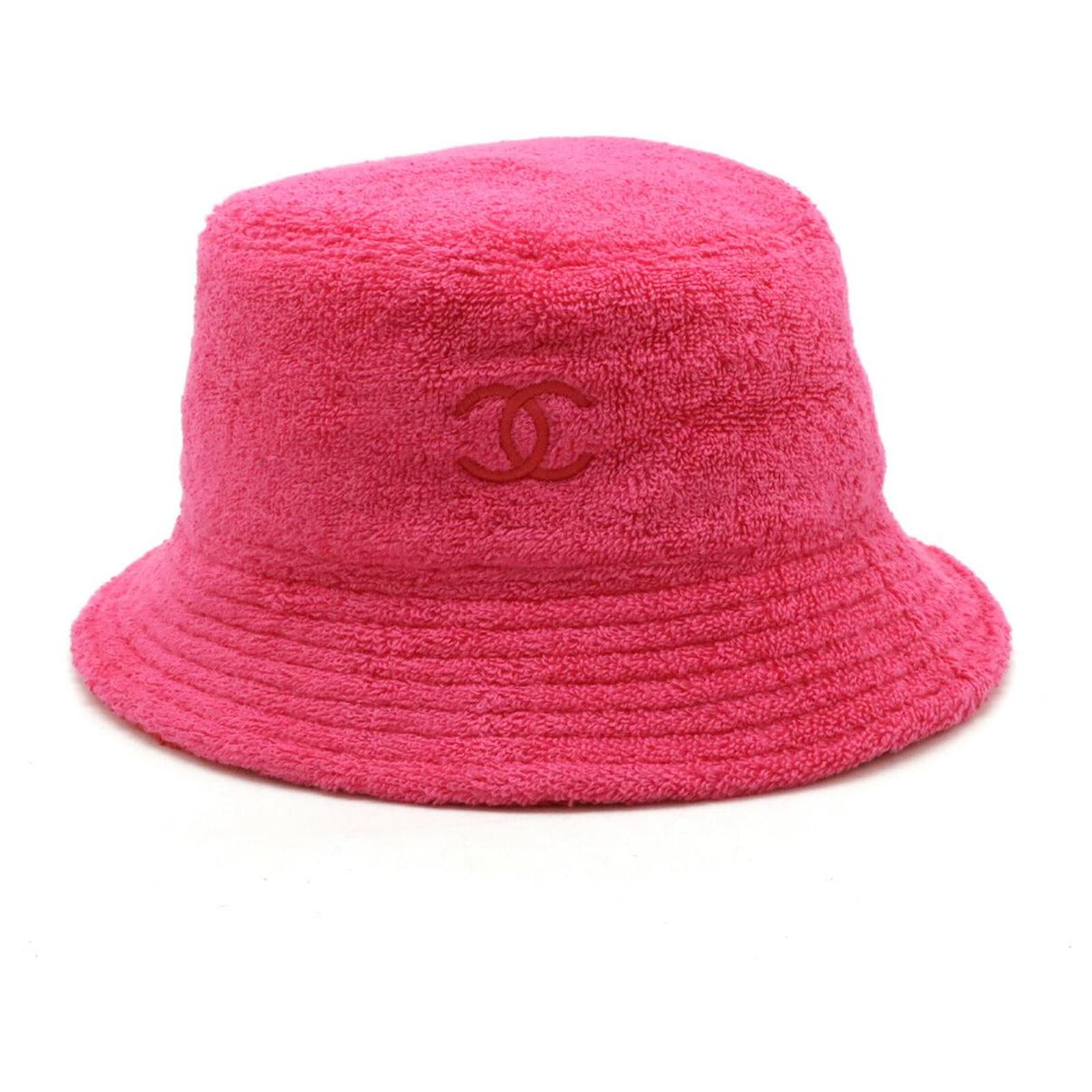 Chanel 100% Cotton Coco Mark Embroidered Bucket Hat Fuschia  ref.1654491