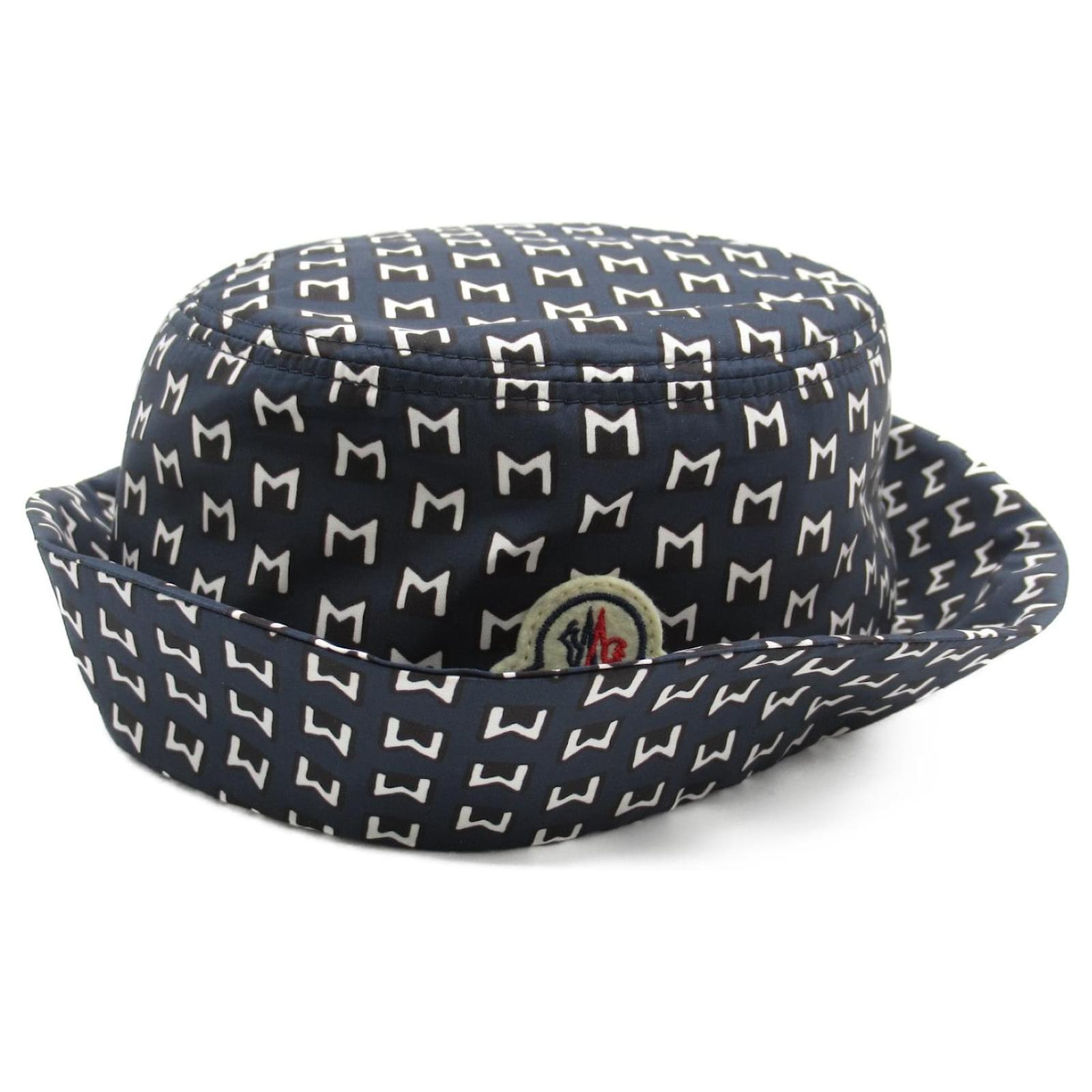 Moncler Bucket Hat Polyester Hat Navy blue  ref.1745245