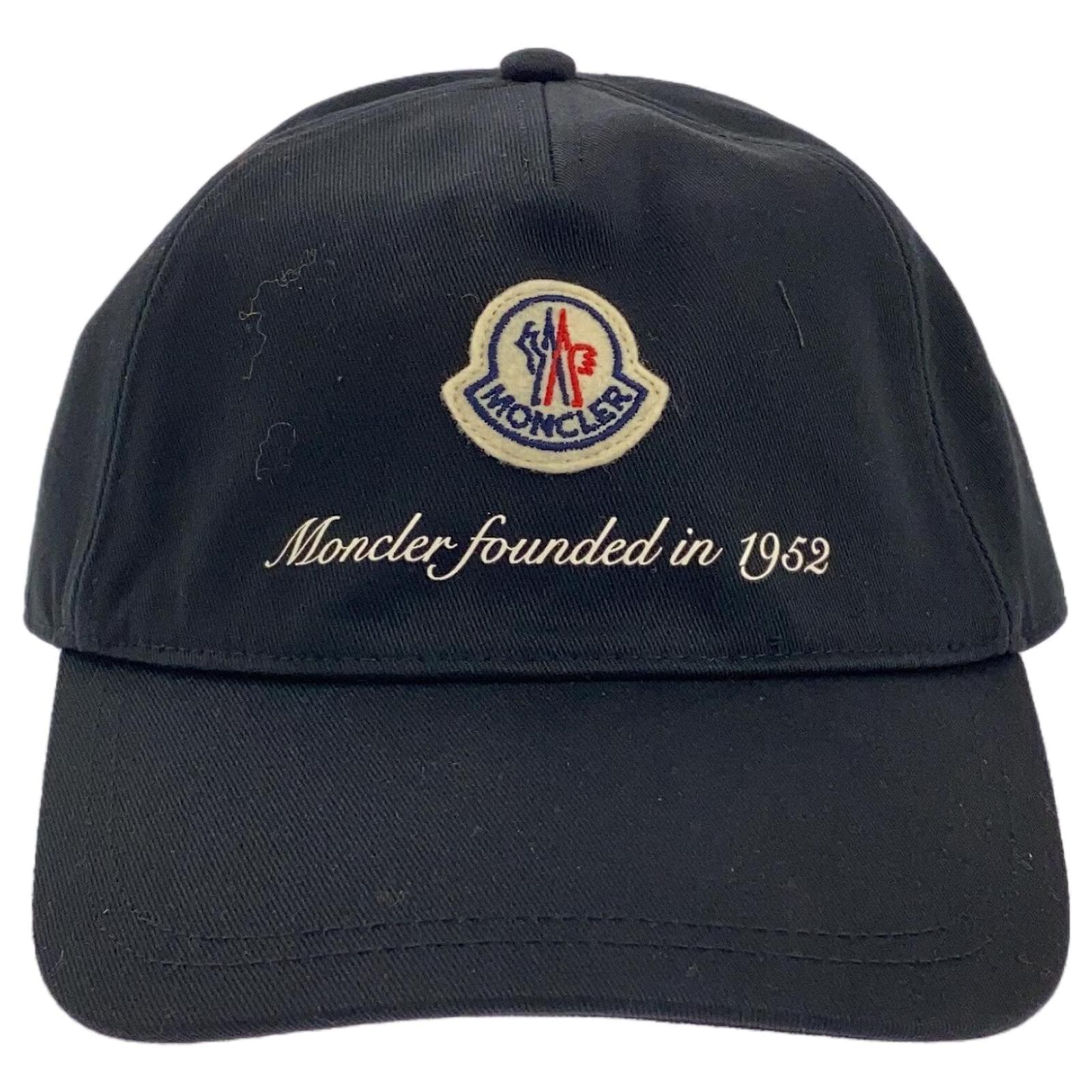 Moncler Baseball Cap Cotton Cap Black  ref.1745230