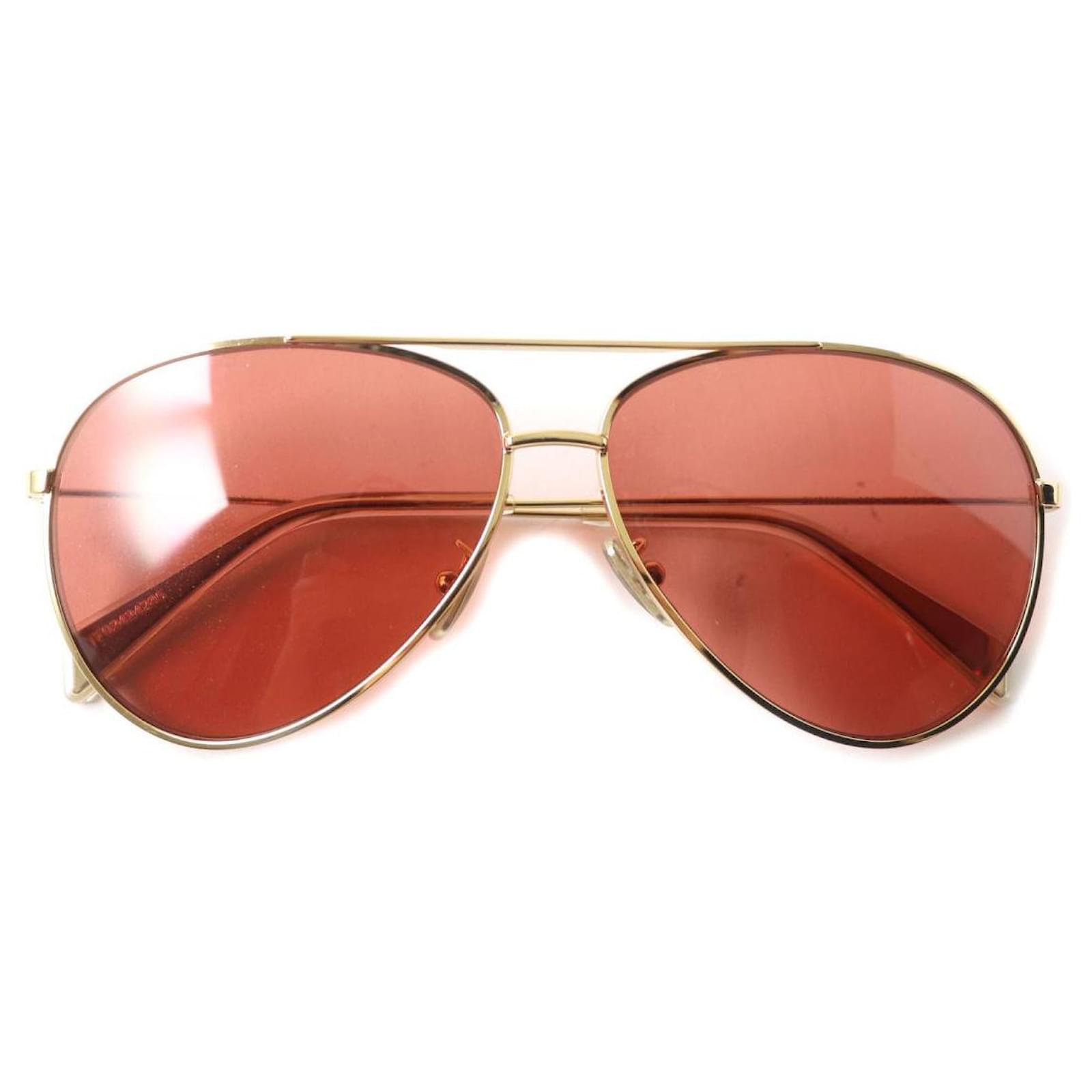 Céline Celine CL40062U Aviator Sunglasses Brown Gold Metal  ref.1687169