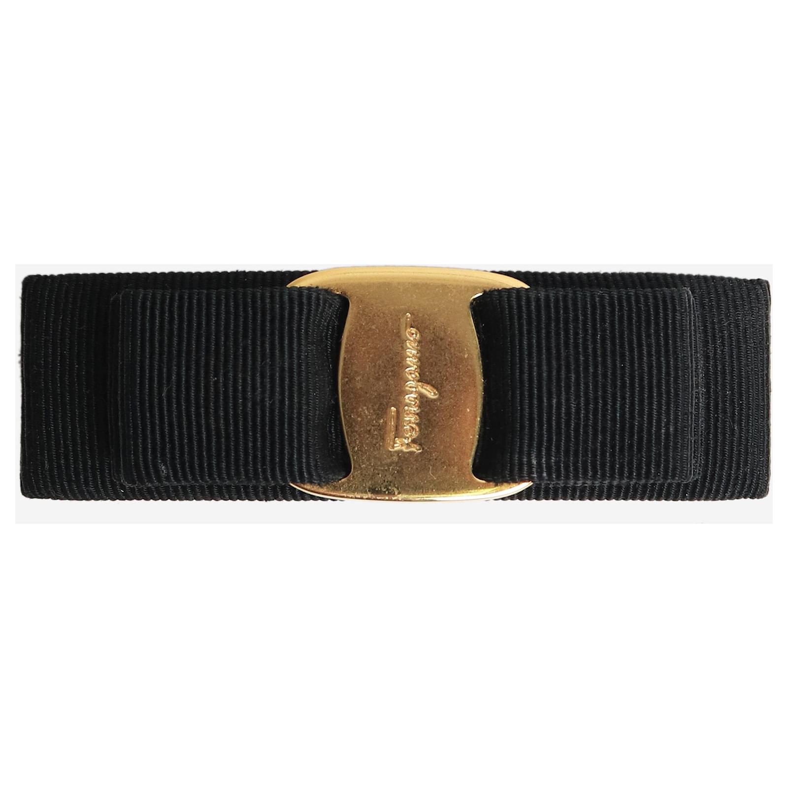 Salvatore Ferragamo Black bow hair clip Cloth  ref.2289512