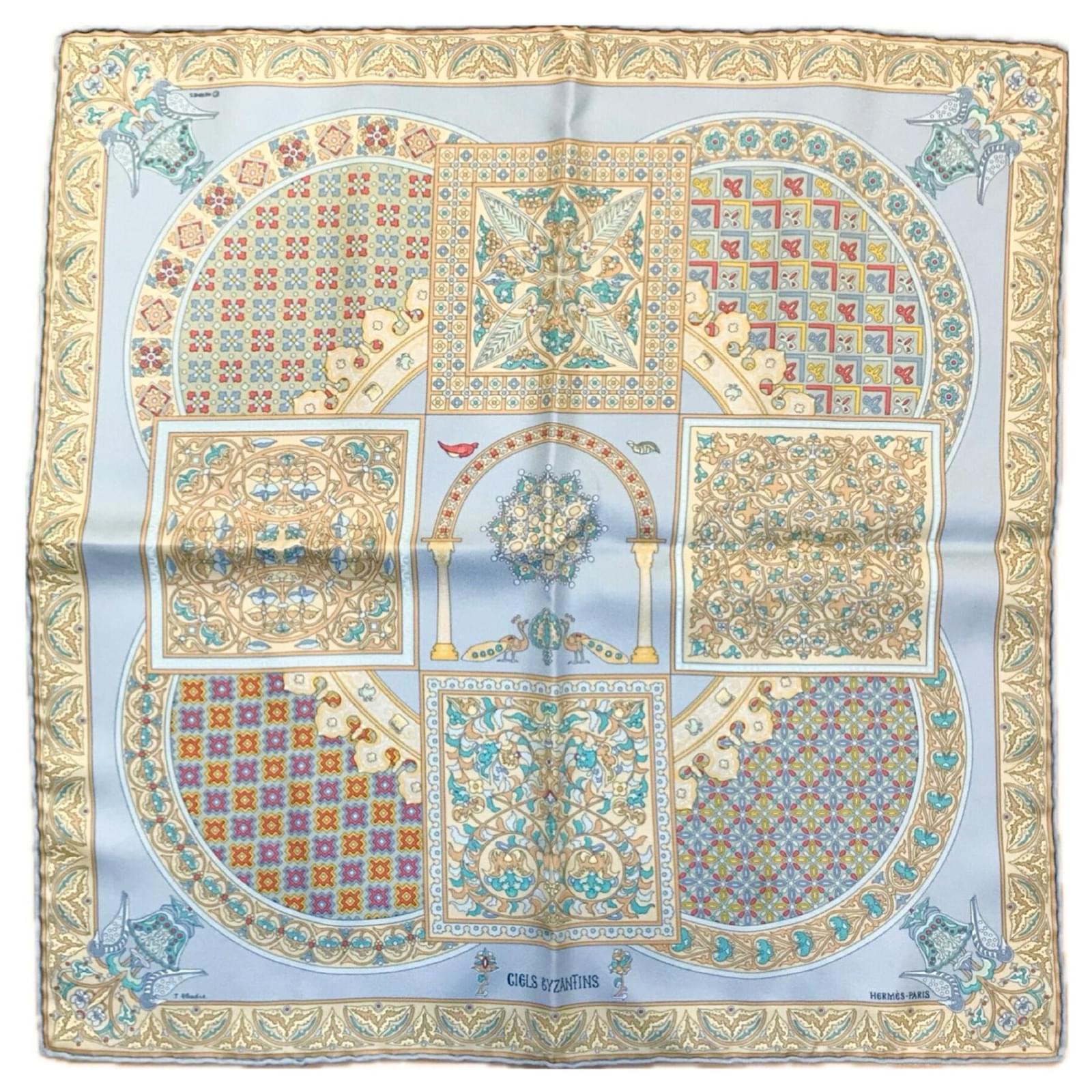 Hermès Hermes Silk Scarf Byzantine Skies Ivory Yellow Cream  ref.2068993