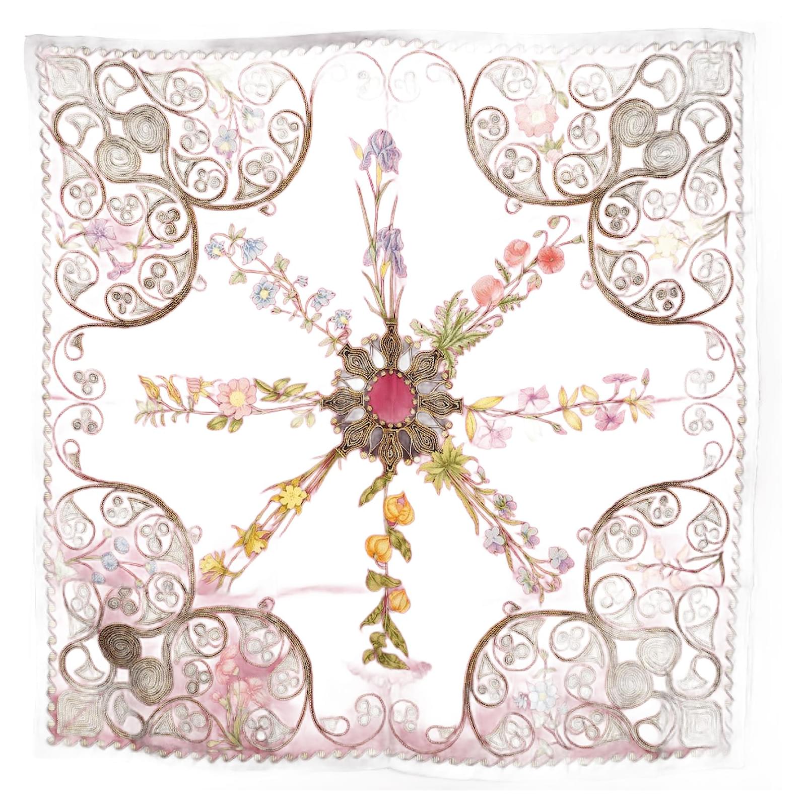 Hermès Hermes Silk Scarf 90cm Red Cloth  ref.2327143