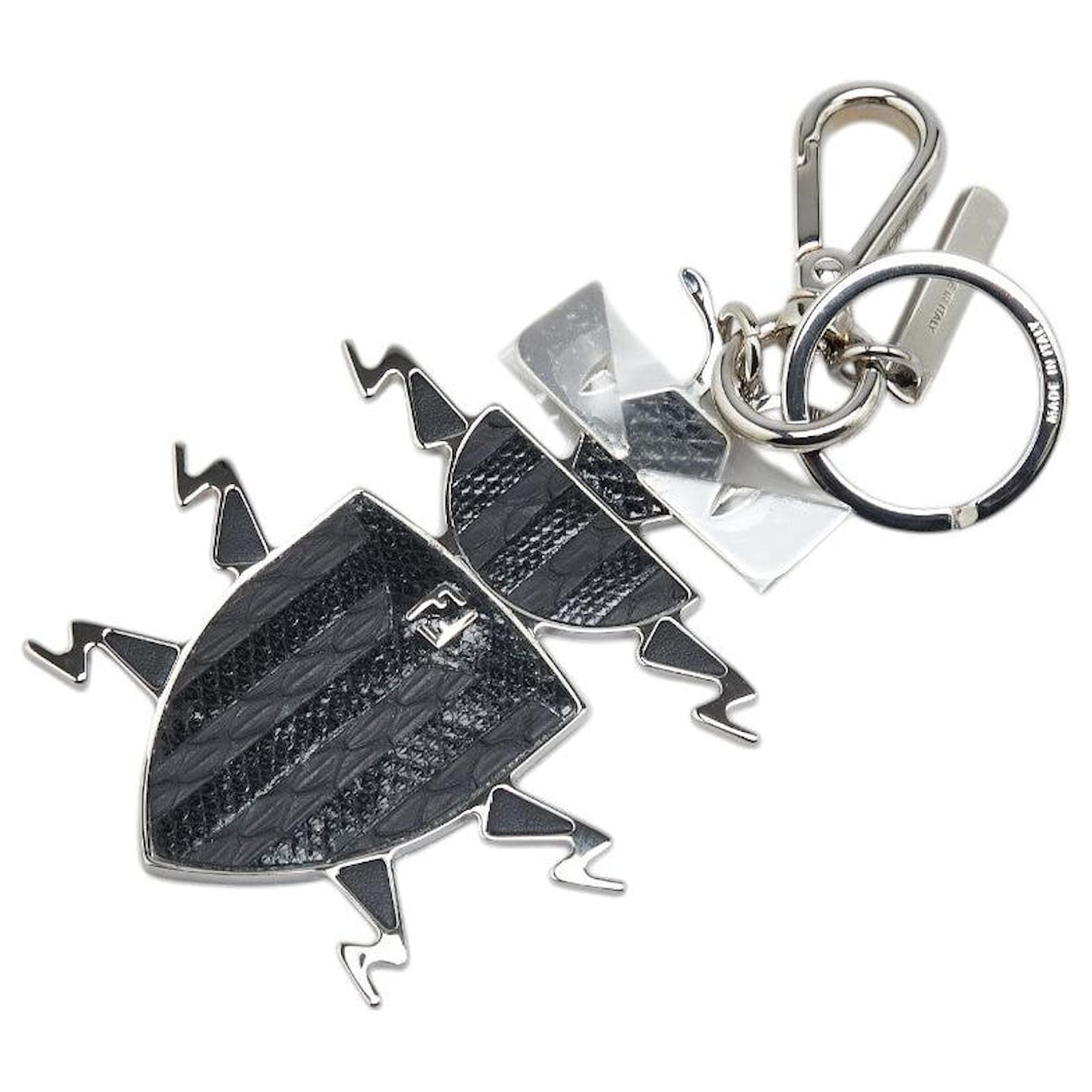 Fendi Metal Lizard Bag Bugs Monster Charm Black Silvery  ref.2326922