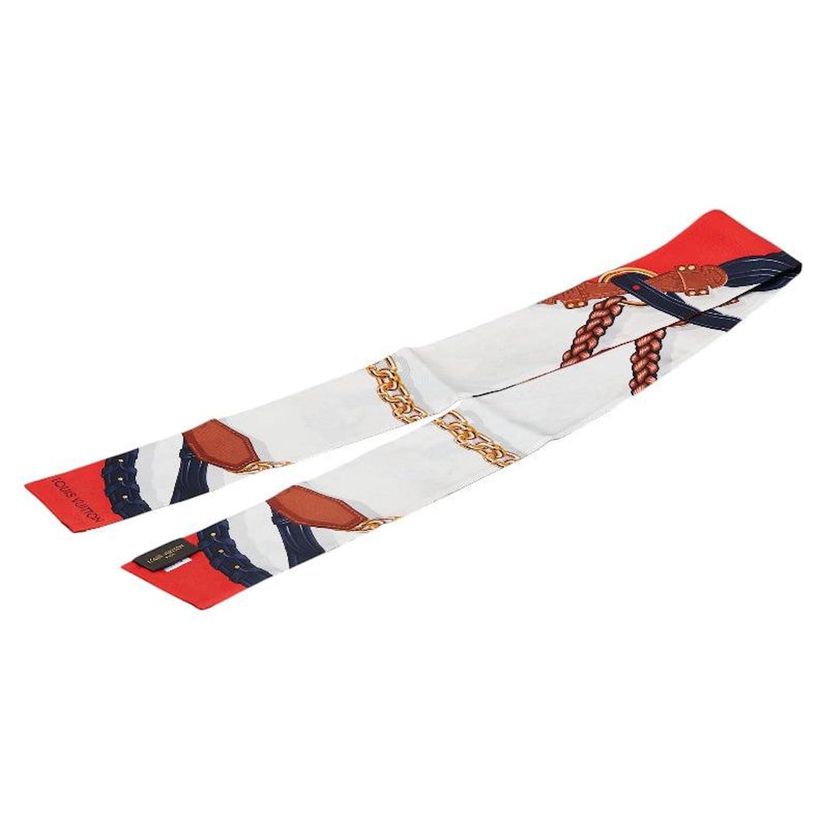 Louis Vuitton Silk Bandeau Scarf MP1825 White Red Multiple colors  ref.2326897