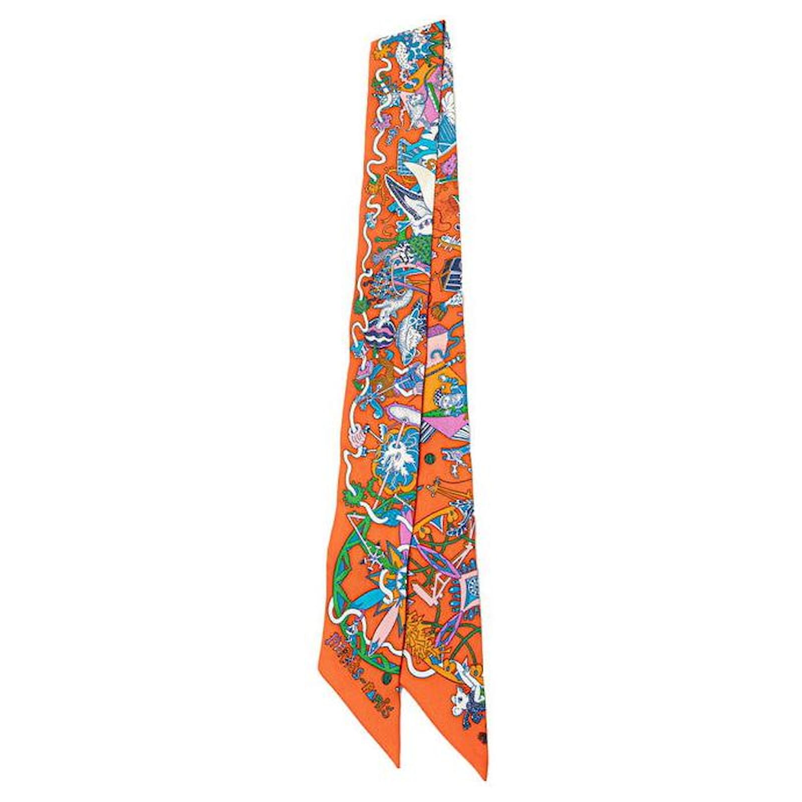 Hermès Hermes LA FOLLE PARADE Silk Scarf Orange  ref.2326700