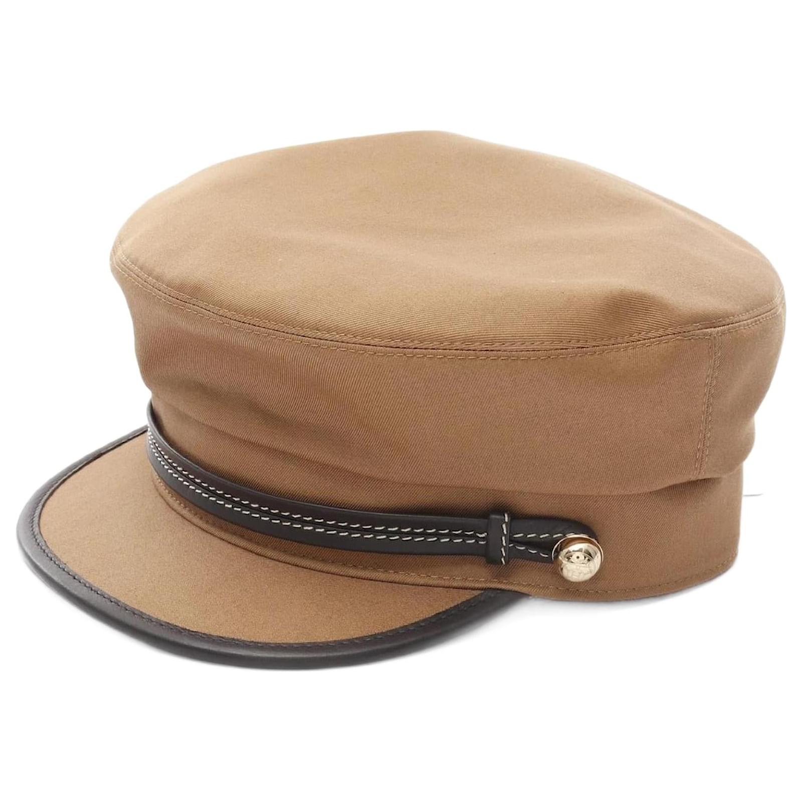 Hermès Hermes Giulietta Ex-Libris Cotton Hat Brown  ref.2326411