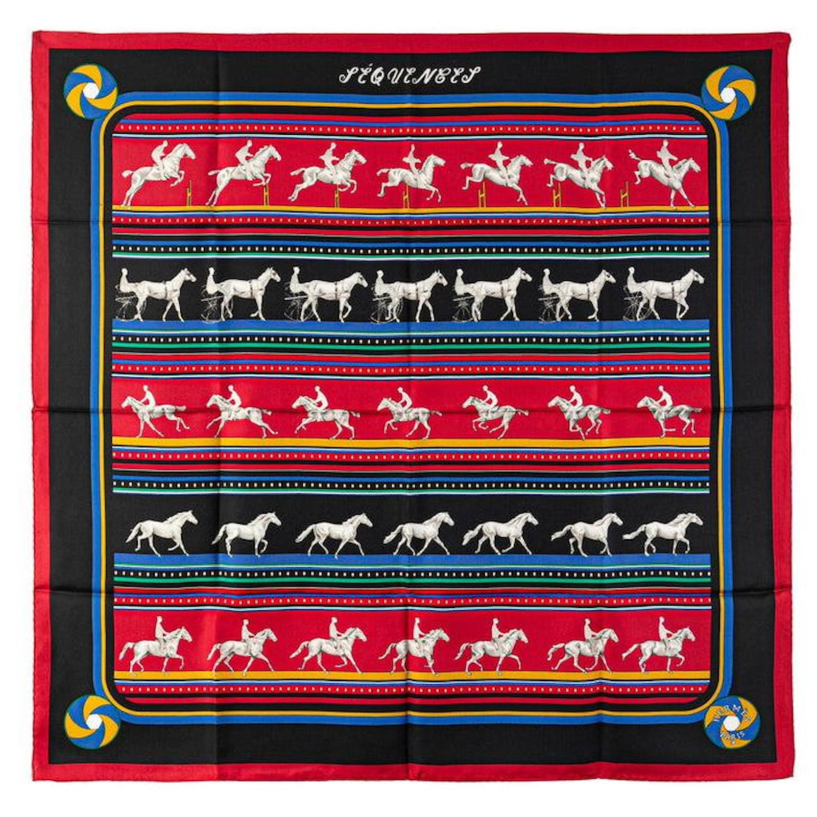 Hermès Hermes SEQUENCES Silk Scarf Black  ref.2326226