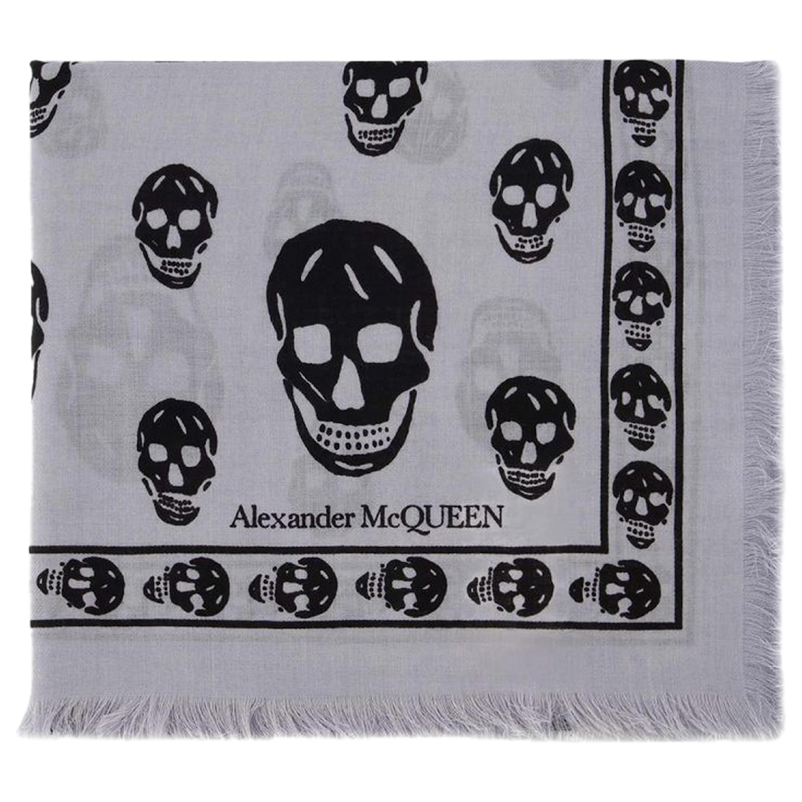 Ca Skull 104X120 Scarf - Alexander Mcqueen - Blue/Black - Wool Multiple colors Cotton  ref.726164
