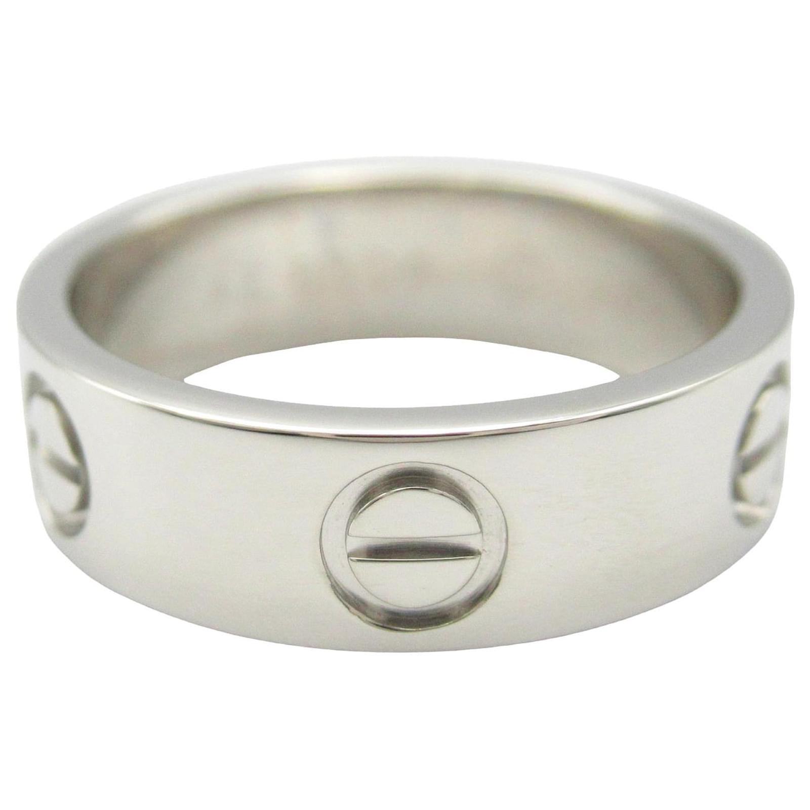 Cartier Silver Platinum Classic Love Ring Silvery Metal  ref.2324354