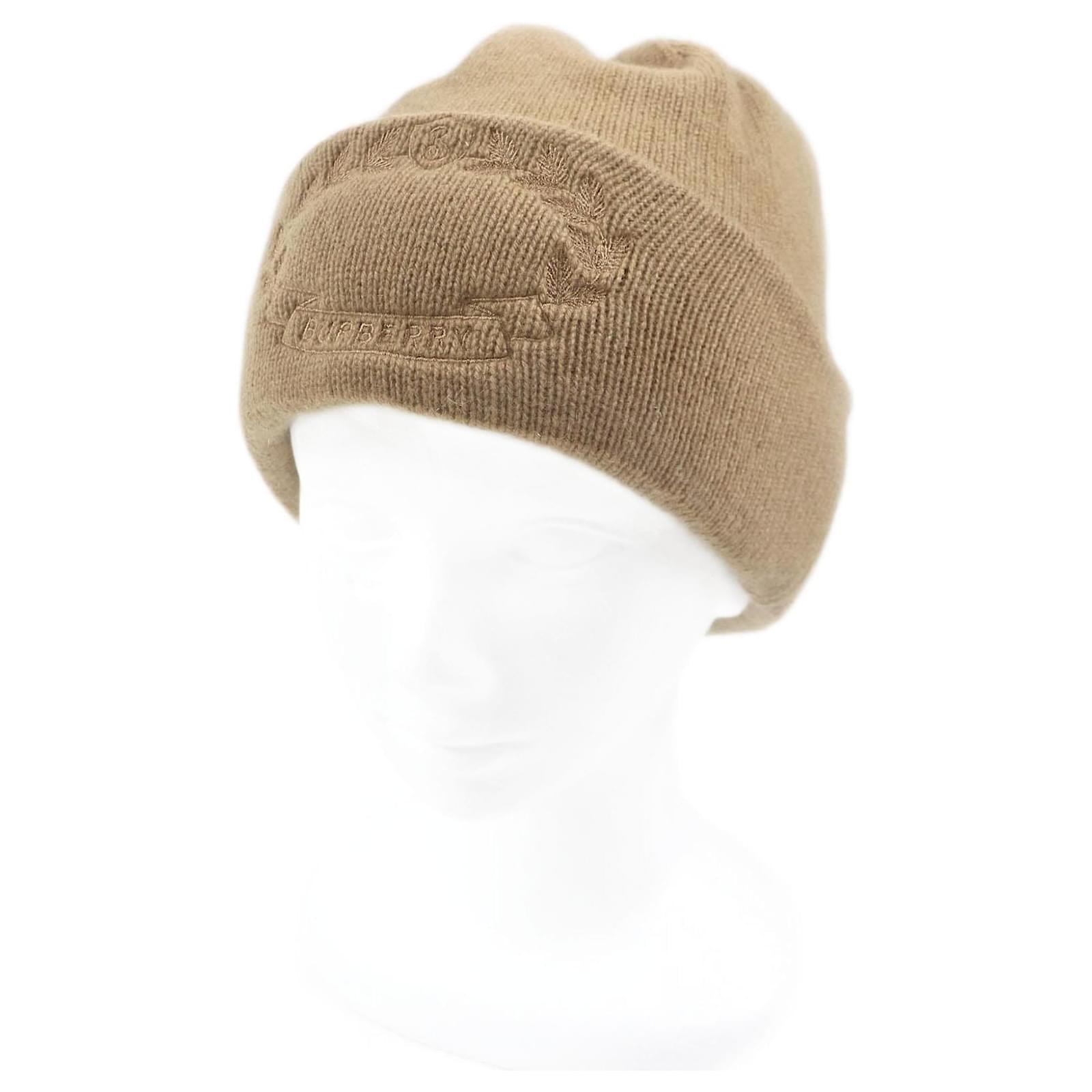 Burberry Cashmere Logo Beanie Brown  ref.2324193