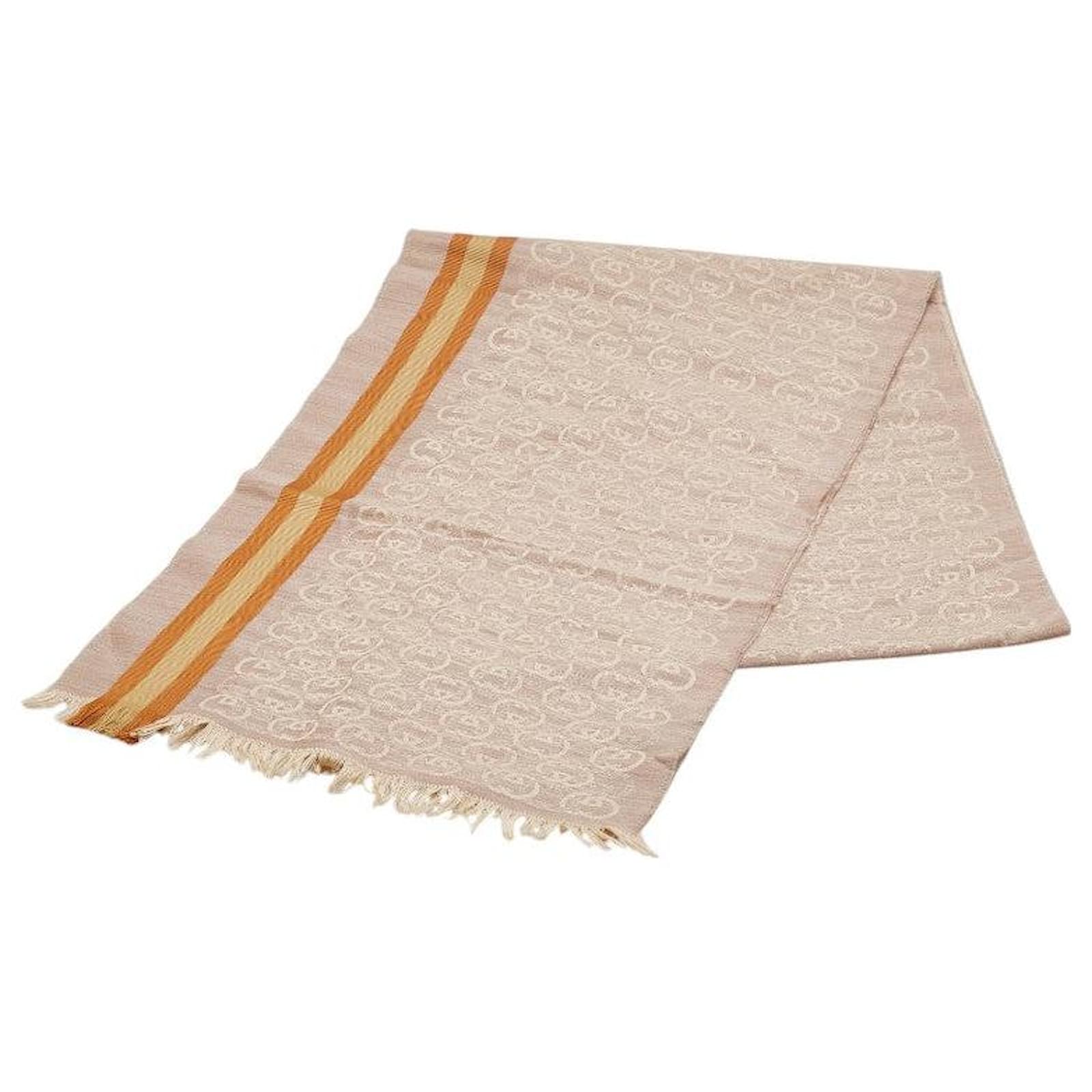 Gucci Interlocking G Wool Stole Brown Beige  ref.2323222
