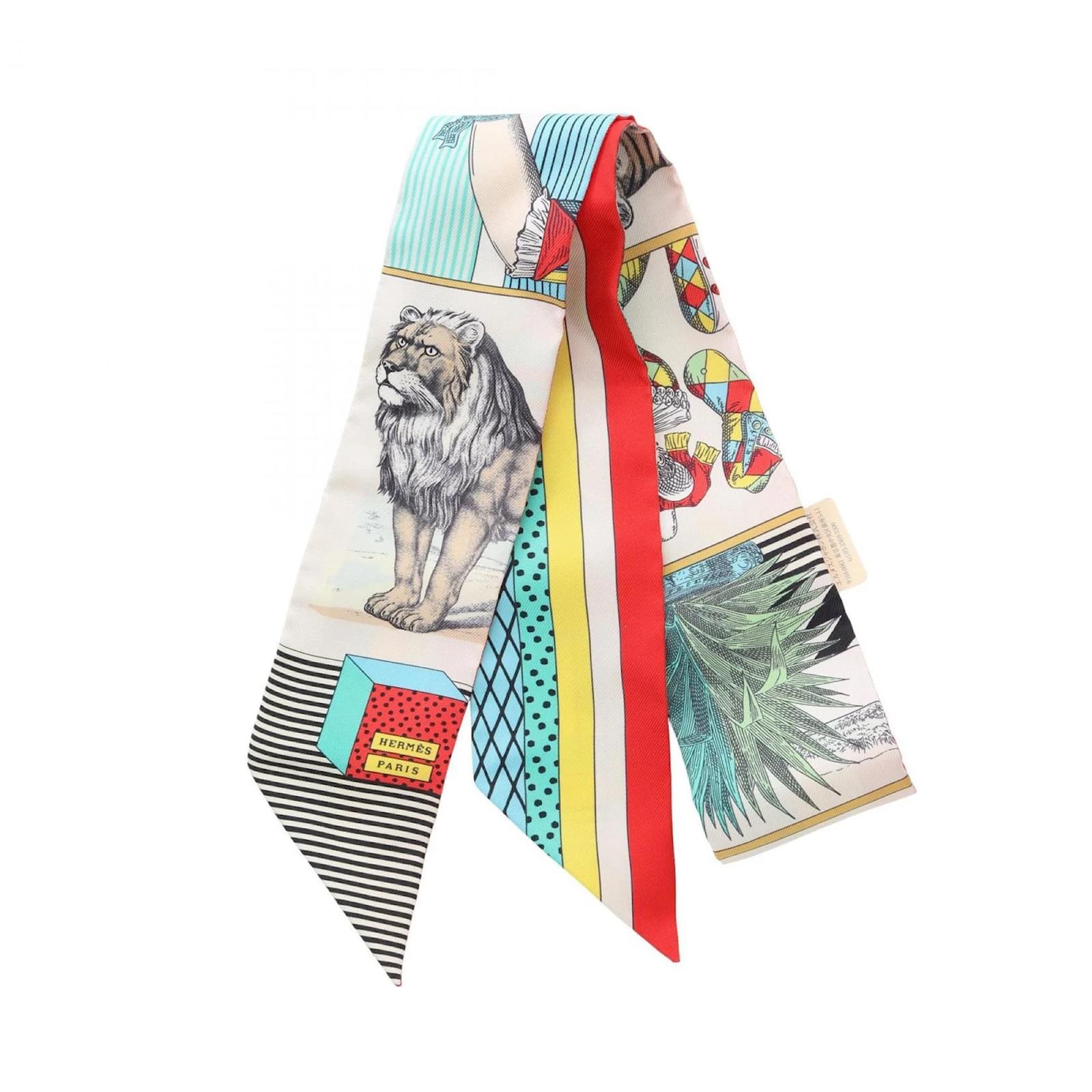 Hermès Hermes Twilly GRAND THEATRE NOUVEAU Silk Scarf Multiple colors Cream  ref.2322788