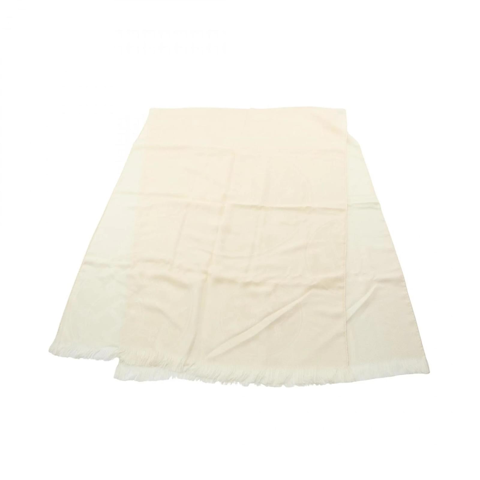 Hermès Hermes New Libris Stole Scarf Cream Silk Cashmere  ref.2322741