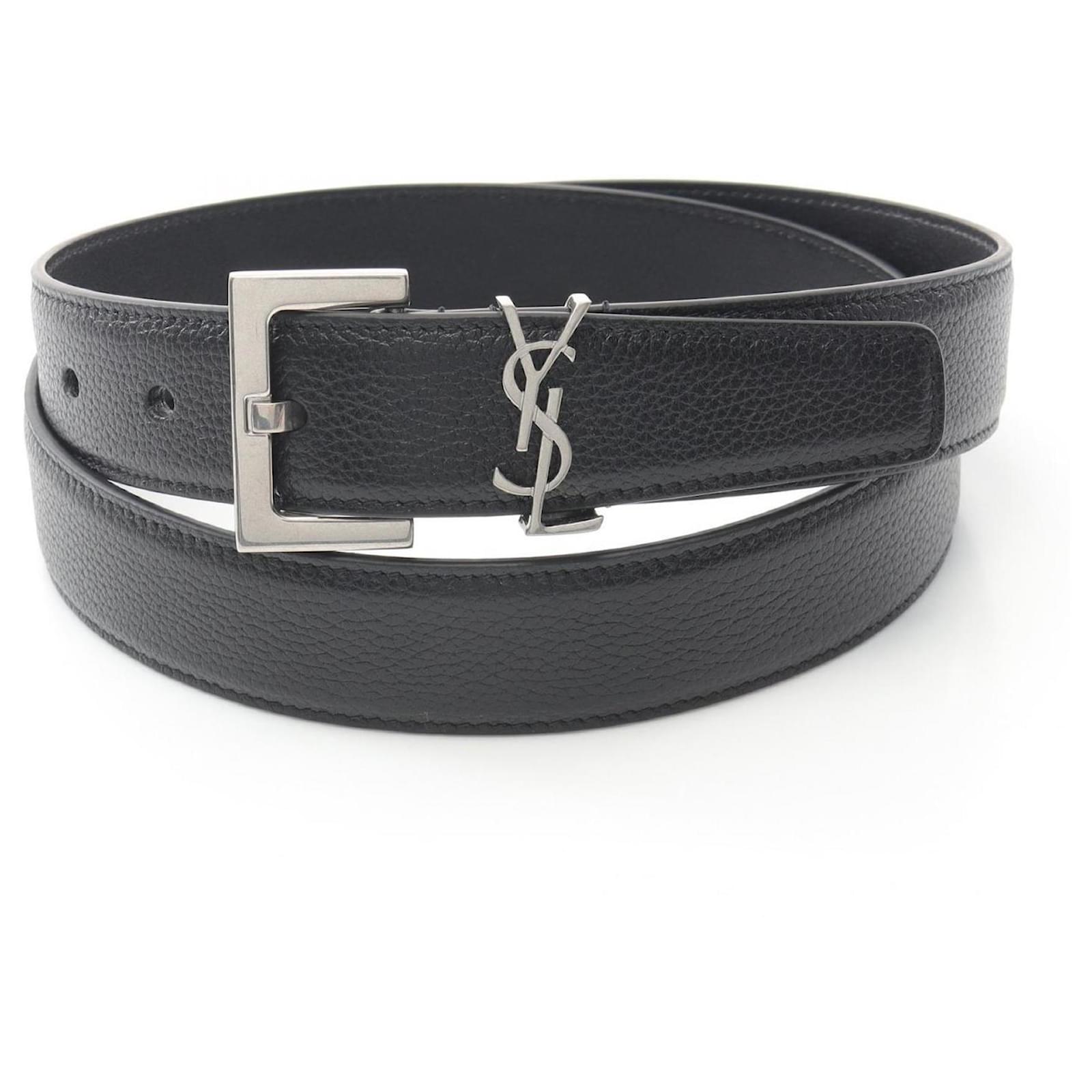 Saint Laurent Cassandra Leather Belt Black  ref.2322201
