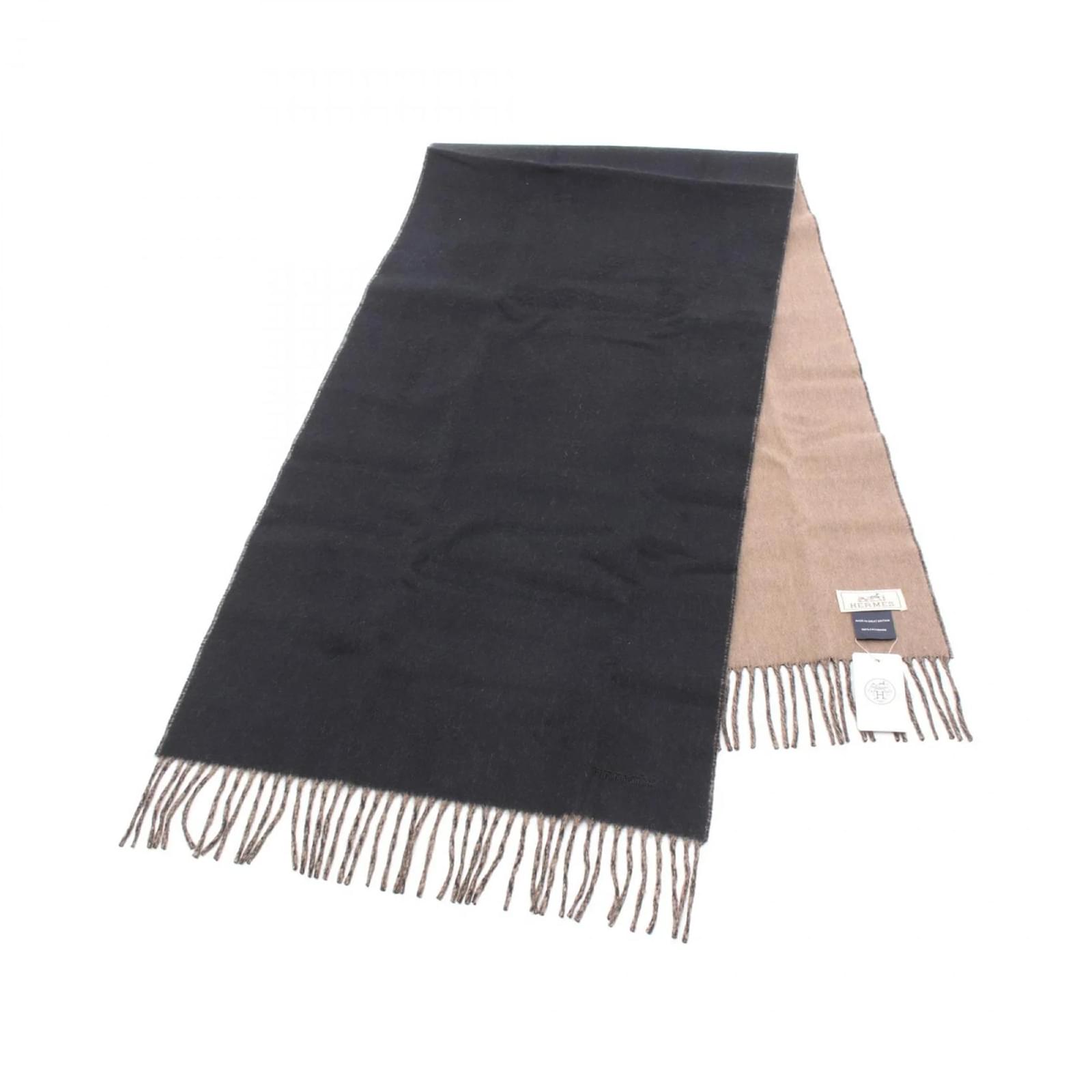 Hermès Hermes Recto Verso Cashmere Stole Brown Black  ref.2321886