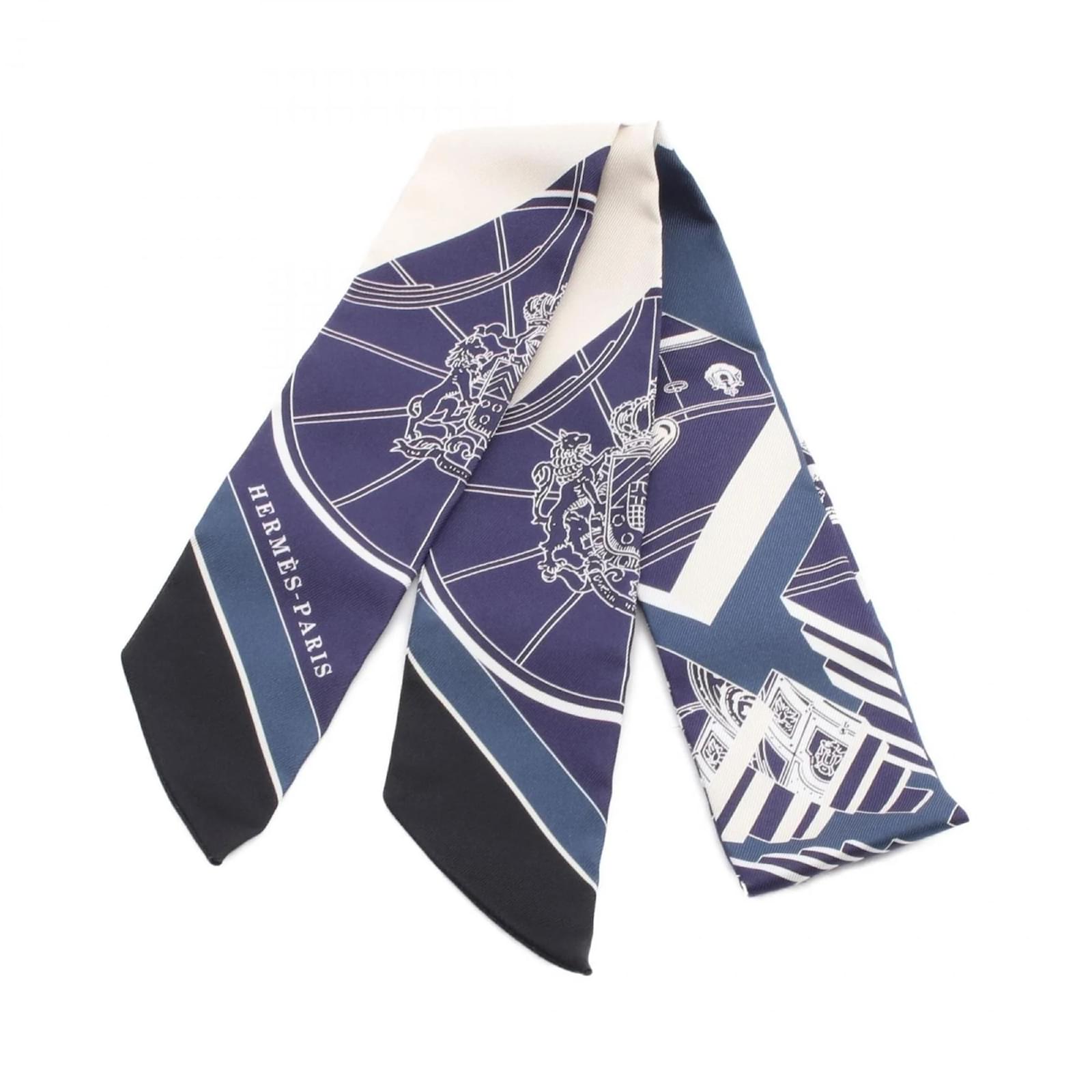 Hermès Hermes Twilly Springs Silk Scarf Multiple colors Navy blue  ref.2321782
