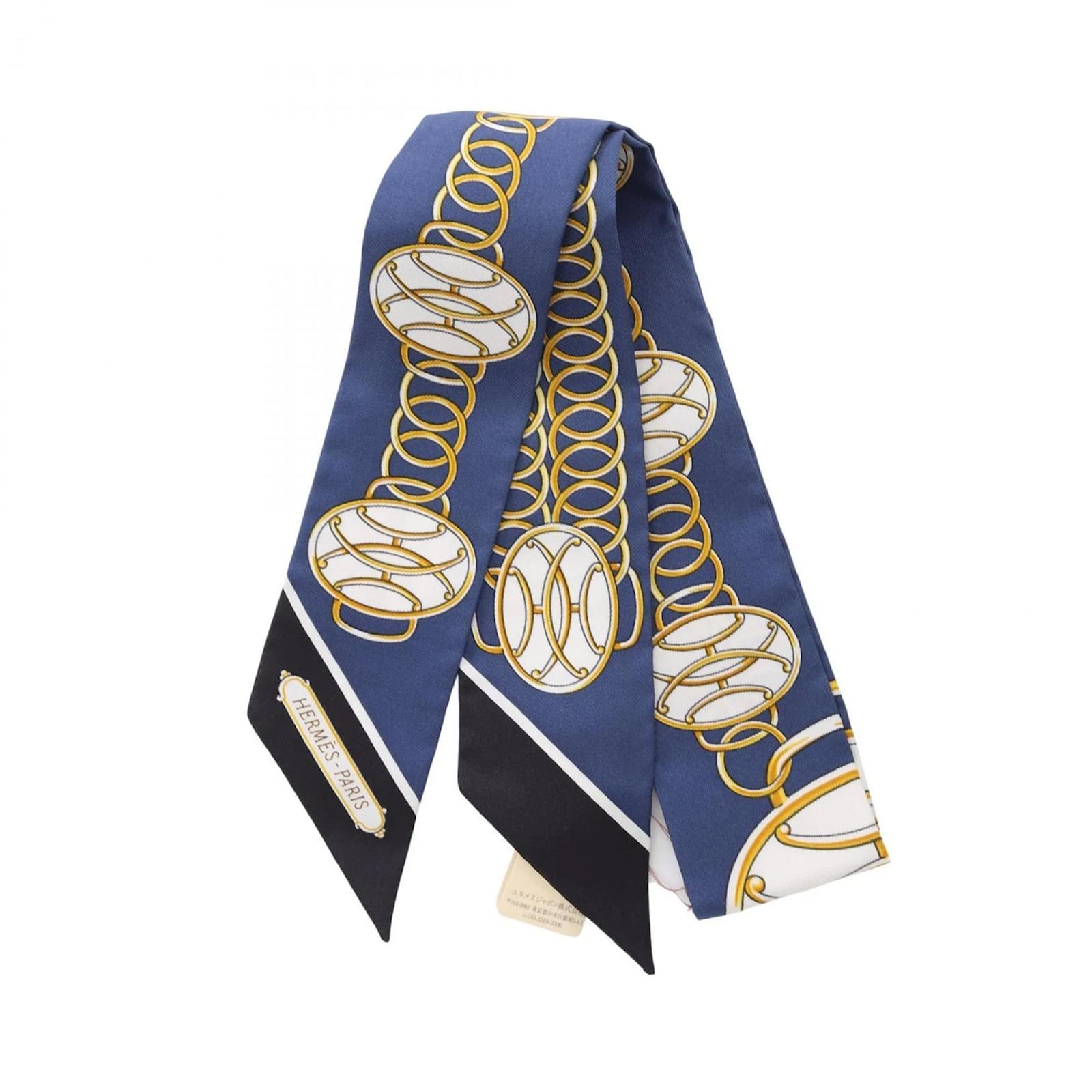Hermès Hermes Twilly LIFT PROFILE Scarf Blue Multiple colors Silk  ref.2321726
