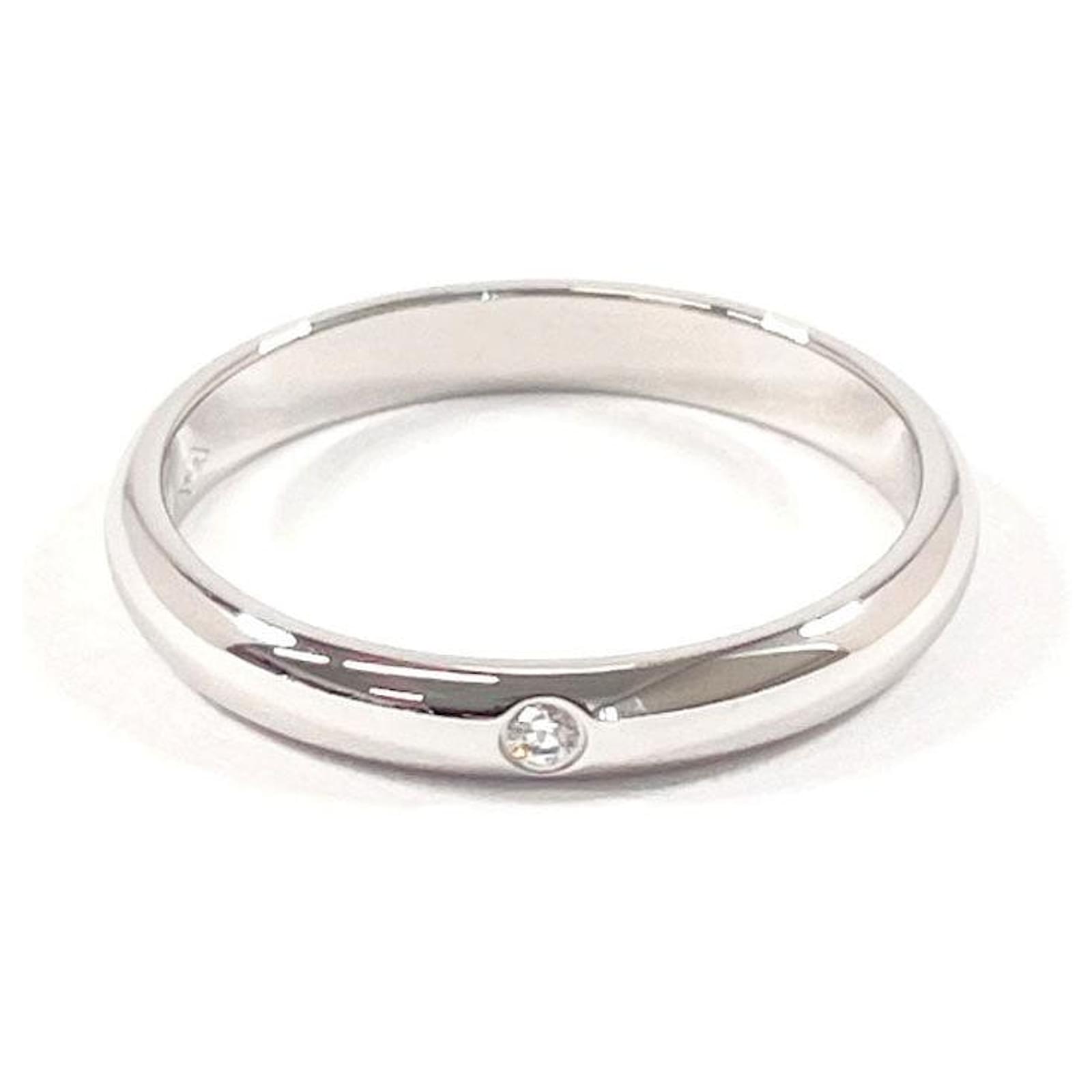 Cartier 1895 Platinum Diamond Wedding Ring Silvery Metal  ref.2321604