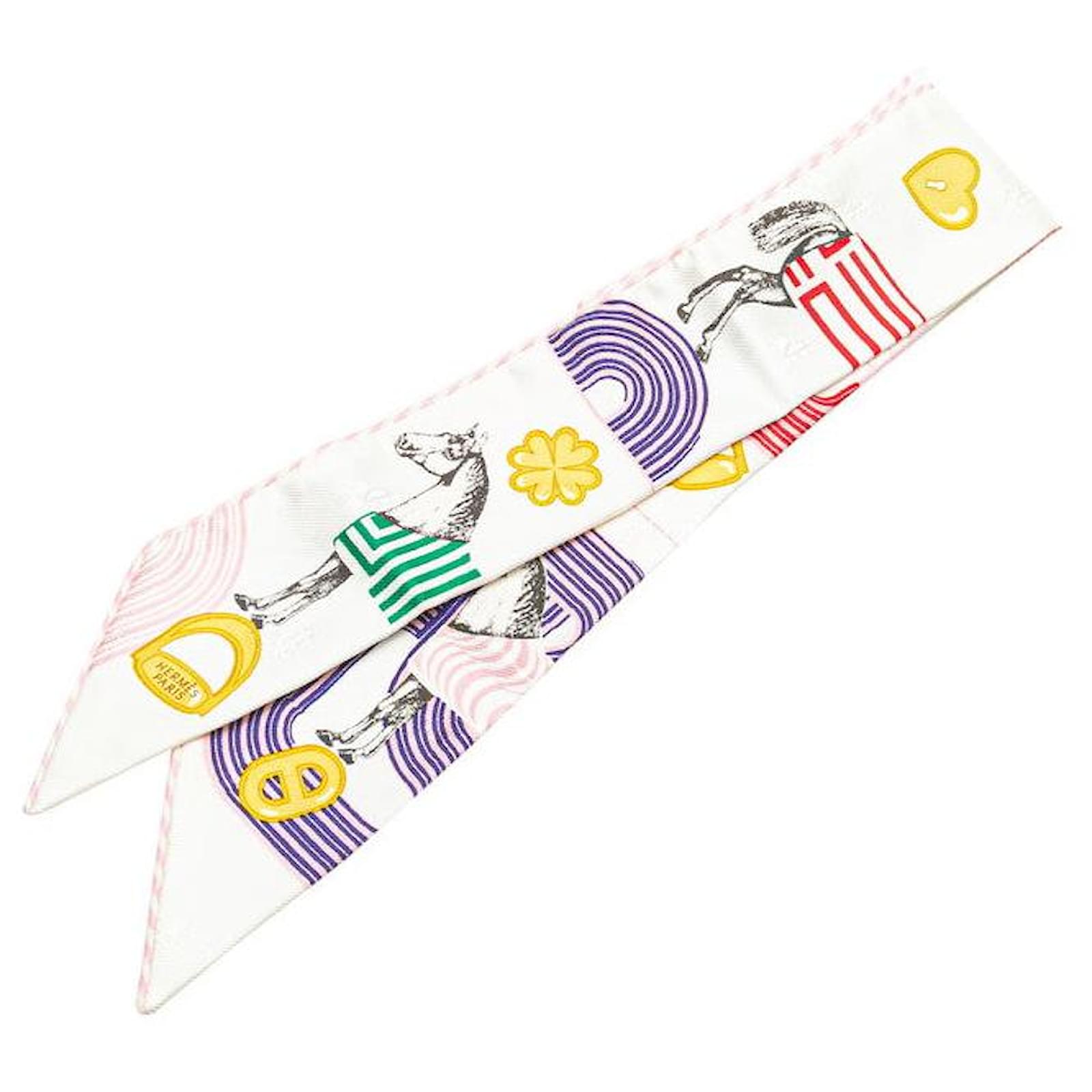Hermès Hermes Silk Garde Robe Pop Scarf White  ref.2321508