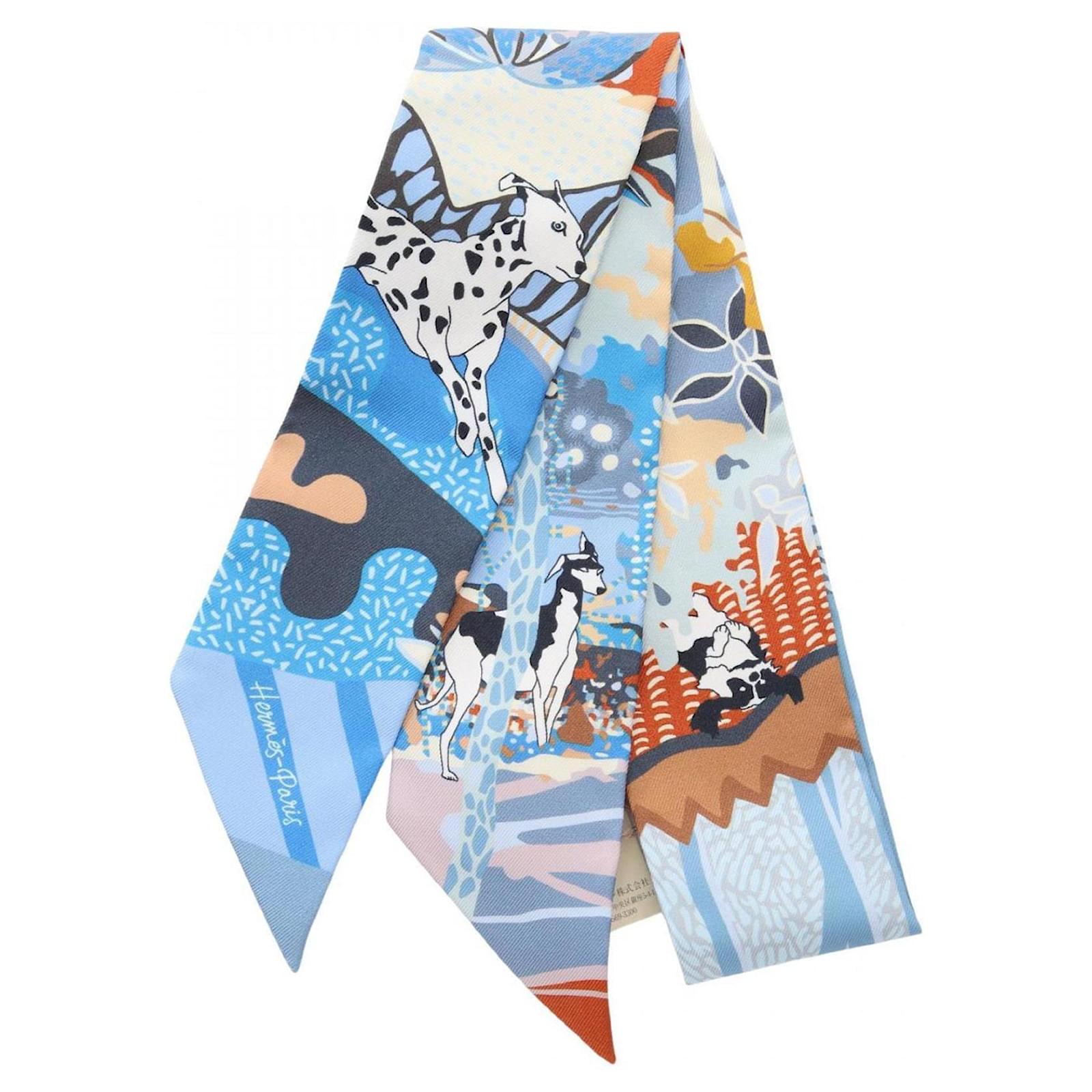 Hermès Hermes Twilly EN LIBERTE Silk Scarf Blue Multiple colors  ref.2320878