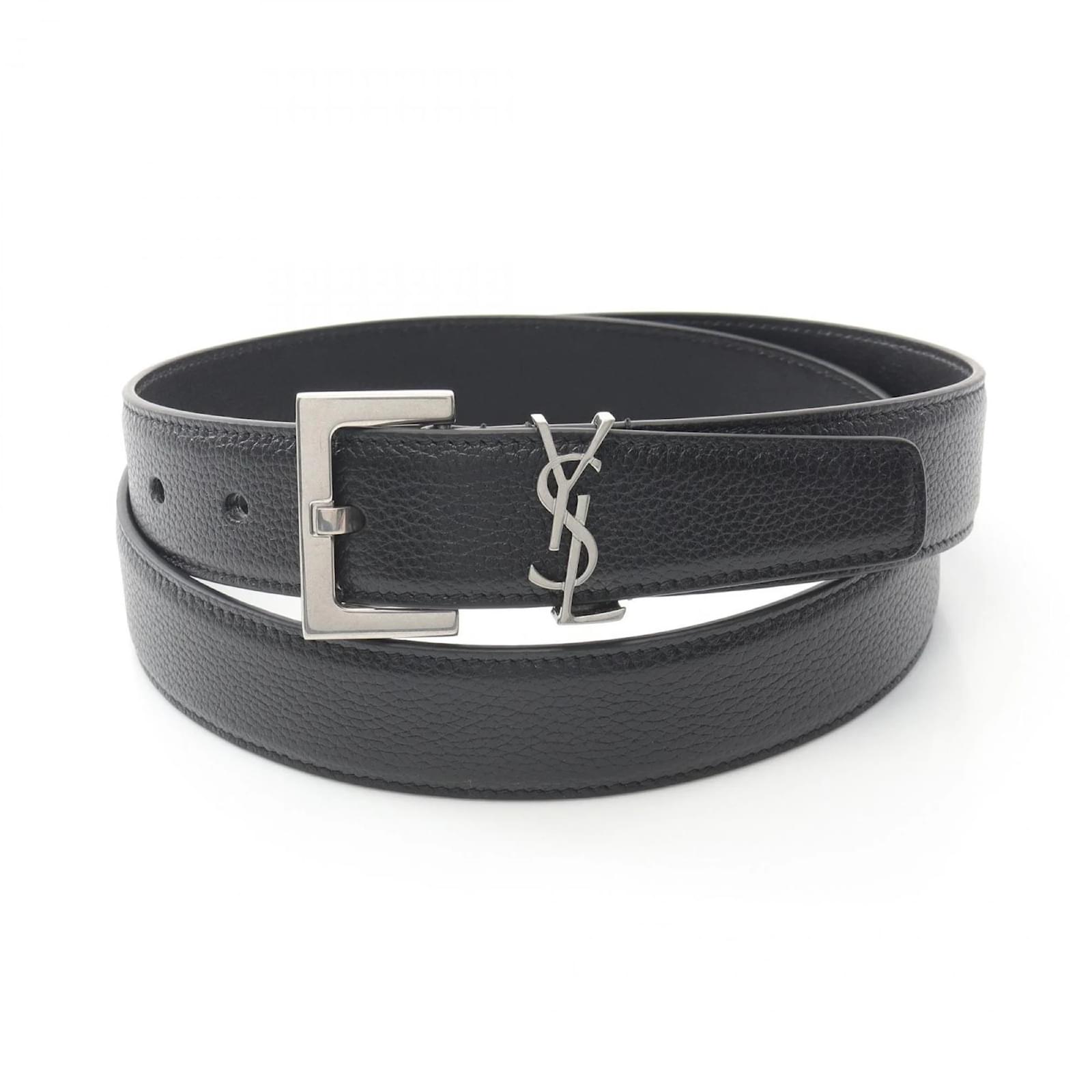 Saint Laurent Cassandra Leather Belt Black  ref.2320836
