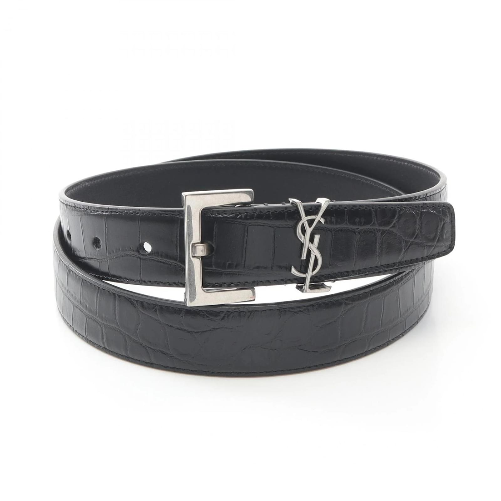 Saint Laurent Cassandra Leather Belt Black  ref.2320731