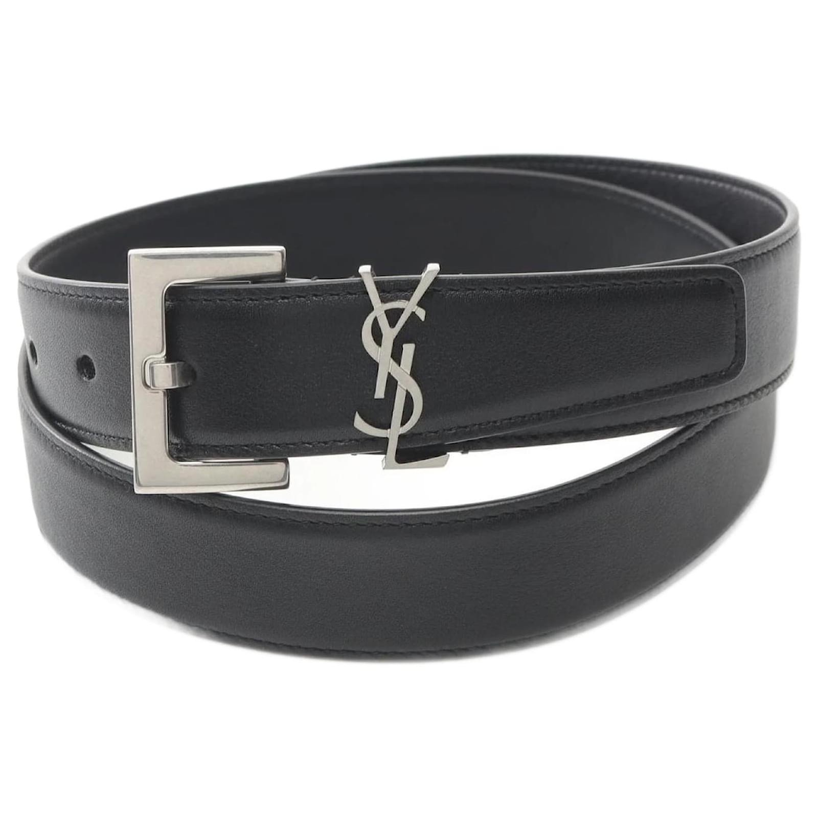 Saint Laurent Cassandra Leather Belt Black  ref.2320359