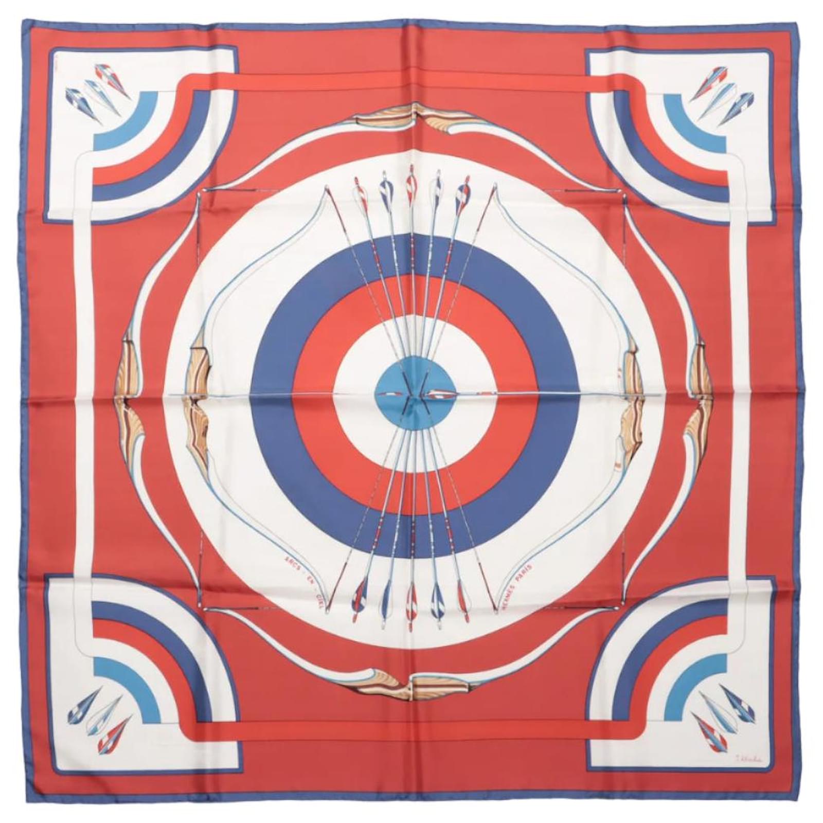 Hermès Carré 90 "ARCS EN CIEL" 100% Silk Scarf in Red x Blue  ref.2320052