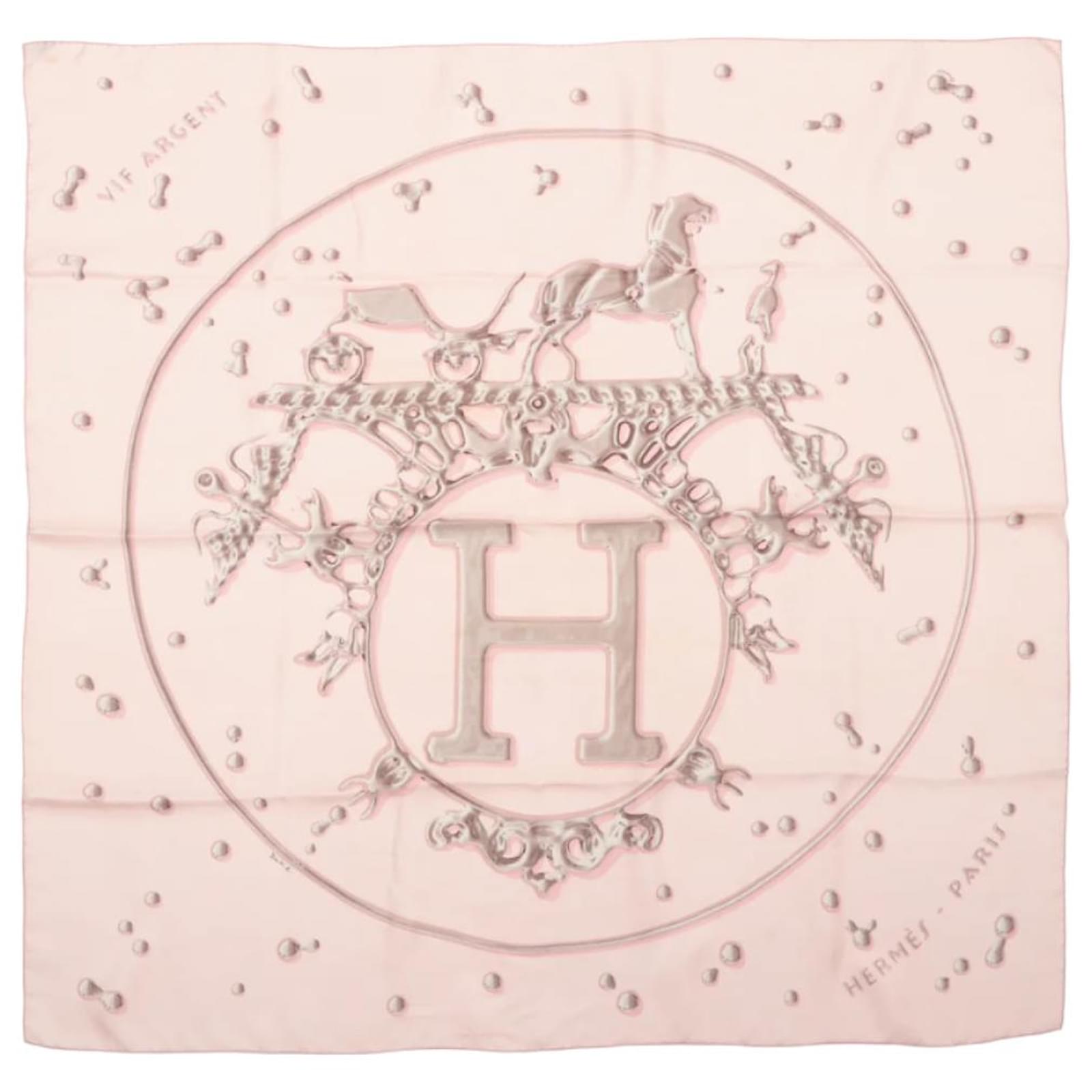 Hermès Carré 90 "VIF ARGENT" 100% Silk Scarf in Pink  ref.2319833