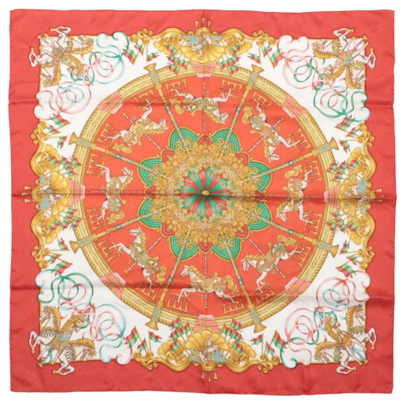 Hermès Carré 90 "LUNAPARK" 100% Silk Scarf in Red  ref.2319803
