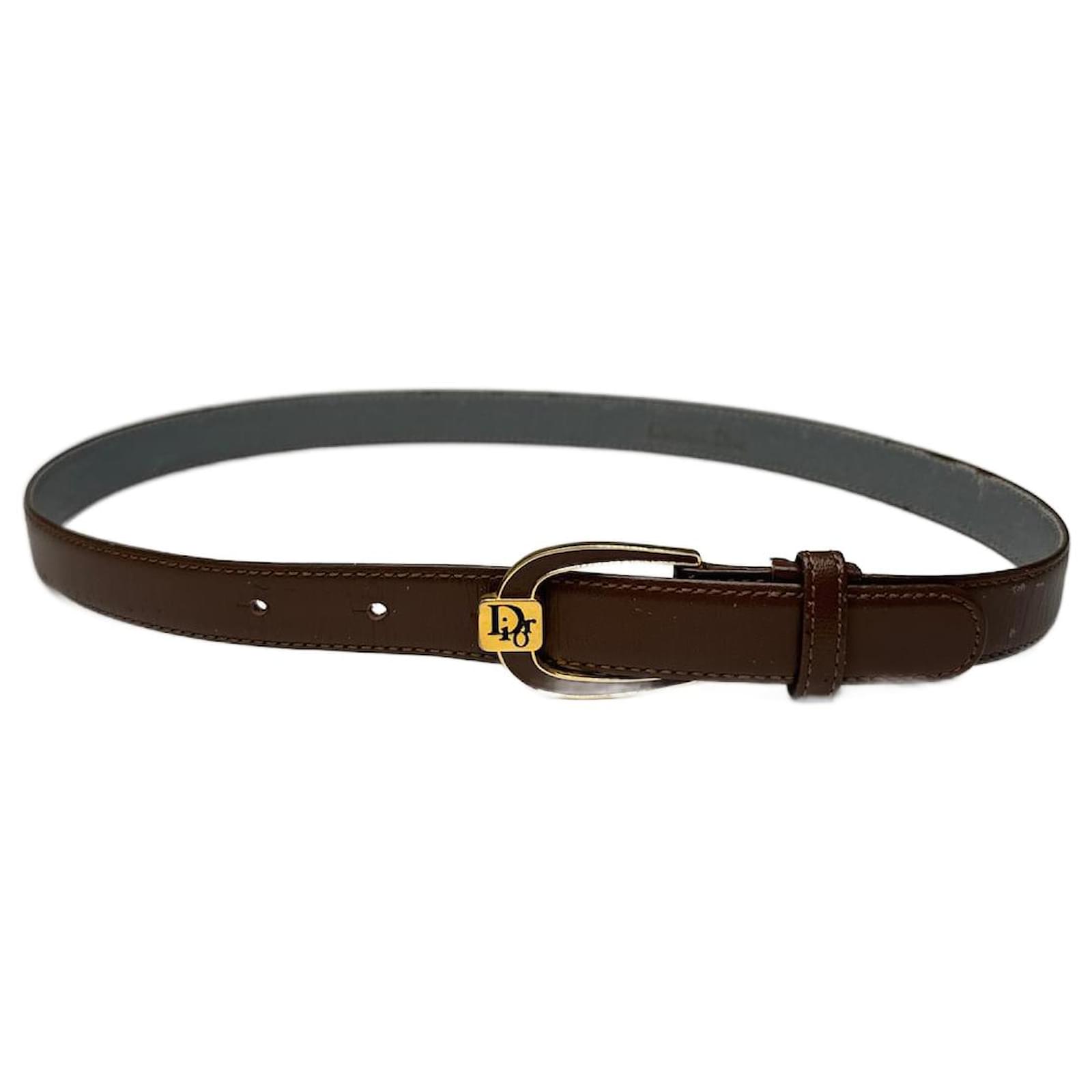 Vintage Dior Leather belt brown  ref.2319431
