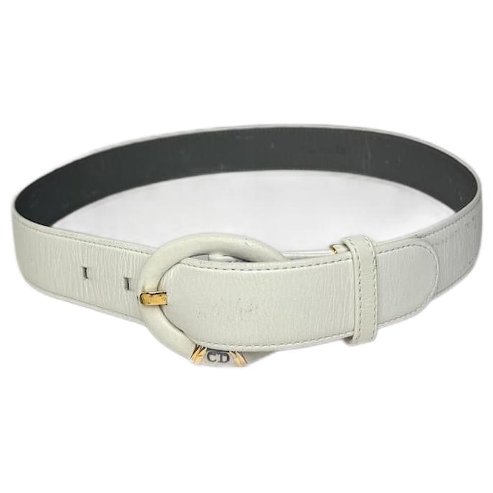 Vintage Dior Leather belt white  ref.2319329