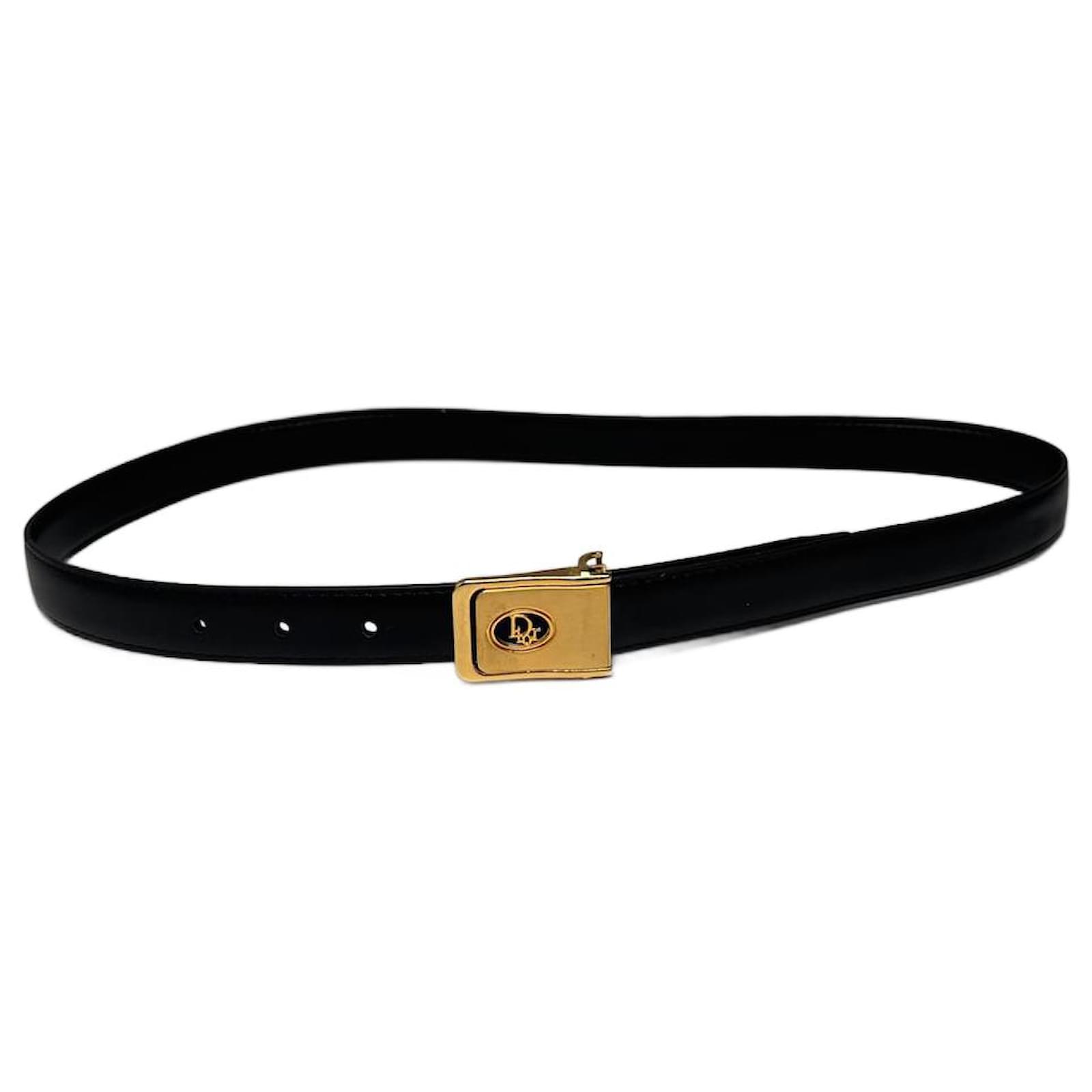 Vintage Dior Leather belt black  ref.2319232