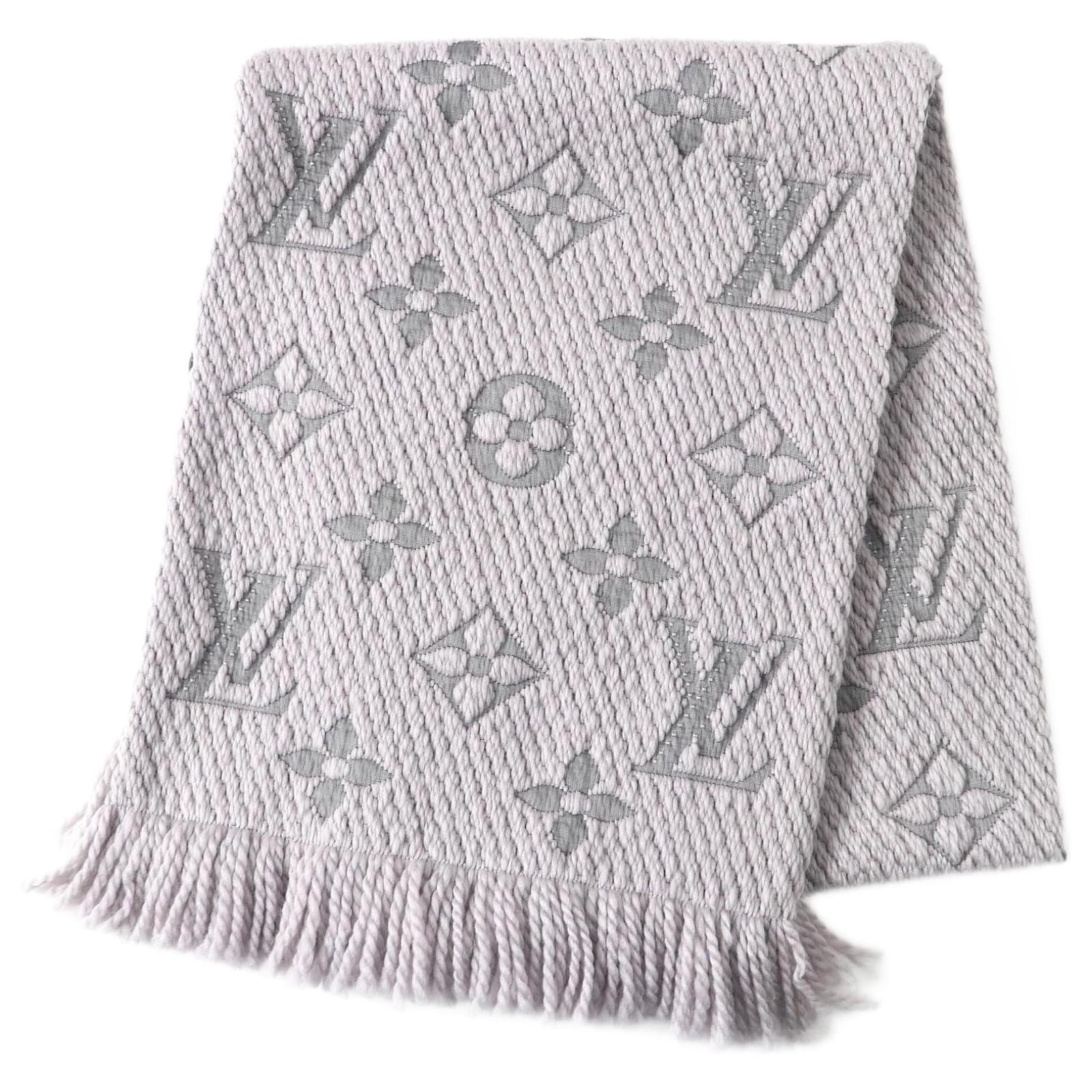 Louis Vuitton Logo Mania Wool Silk Scarf M74742 Grey  ref.2317806