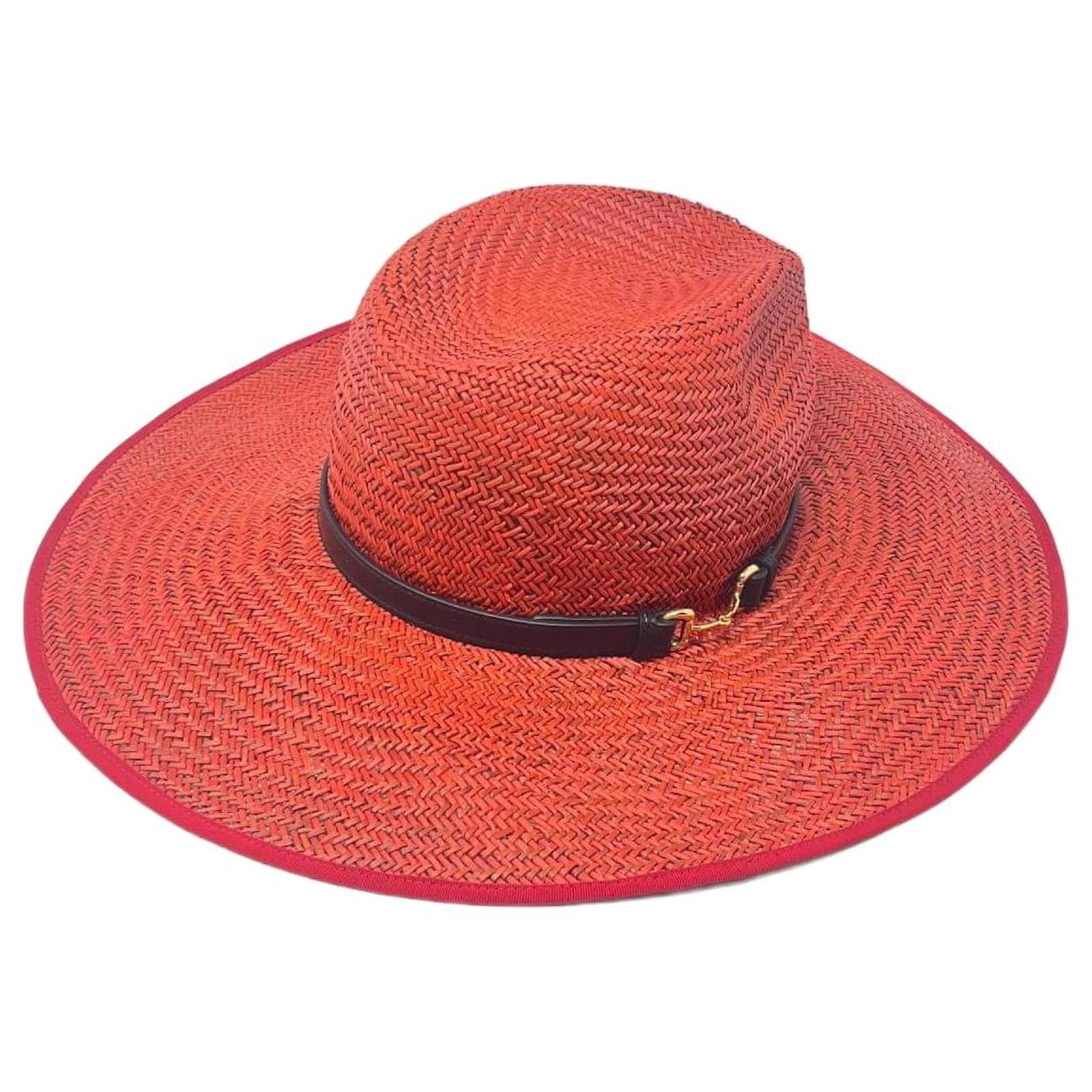 Gucci Hats Orange Straw  ref.2242768