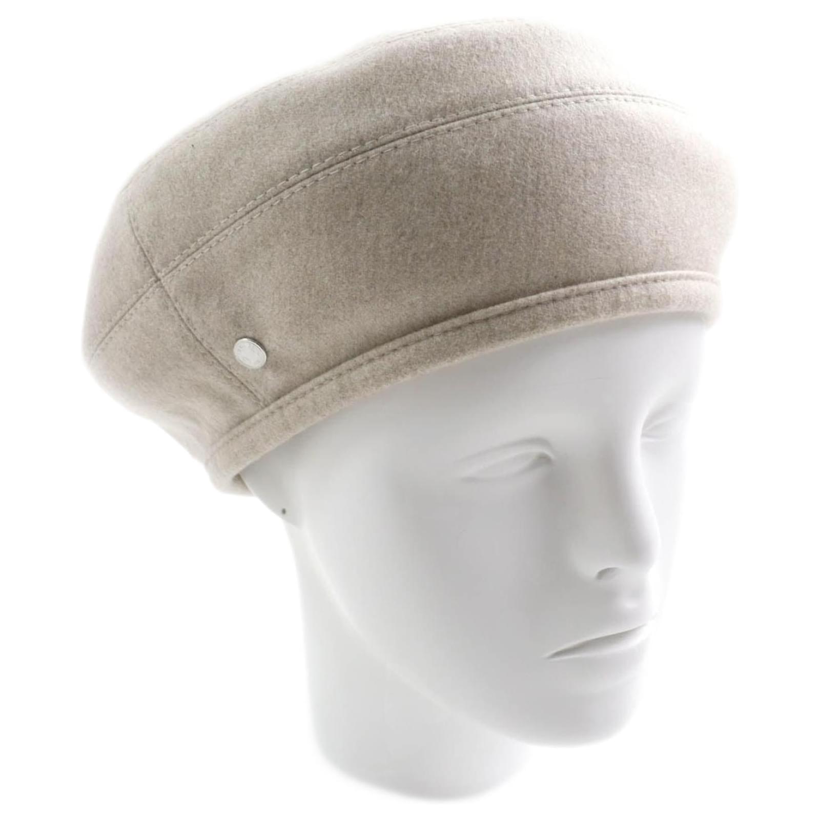 Hermès HERMES Saint Honore Charm Beret Women Brown Denim  ref.2315826