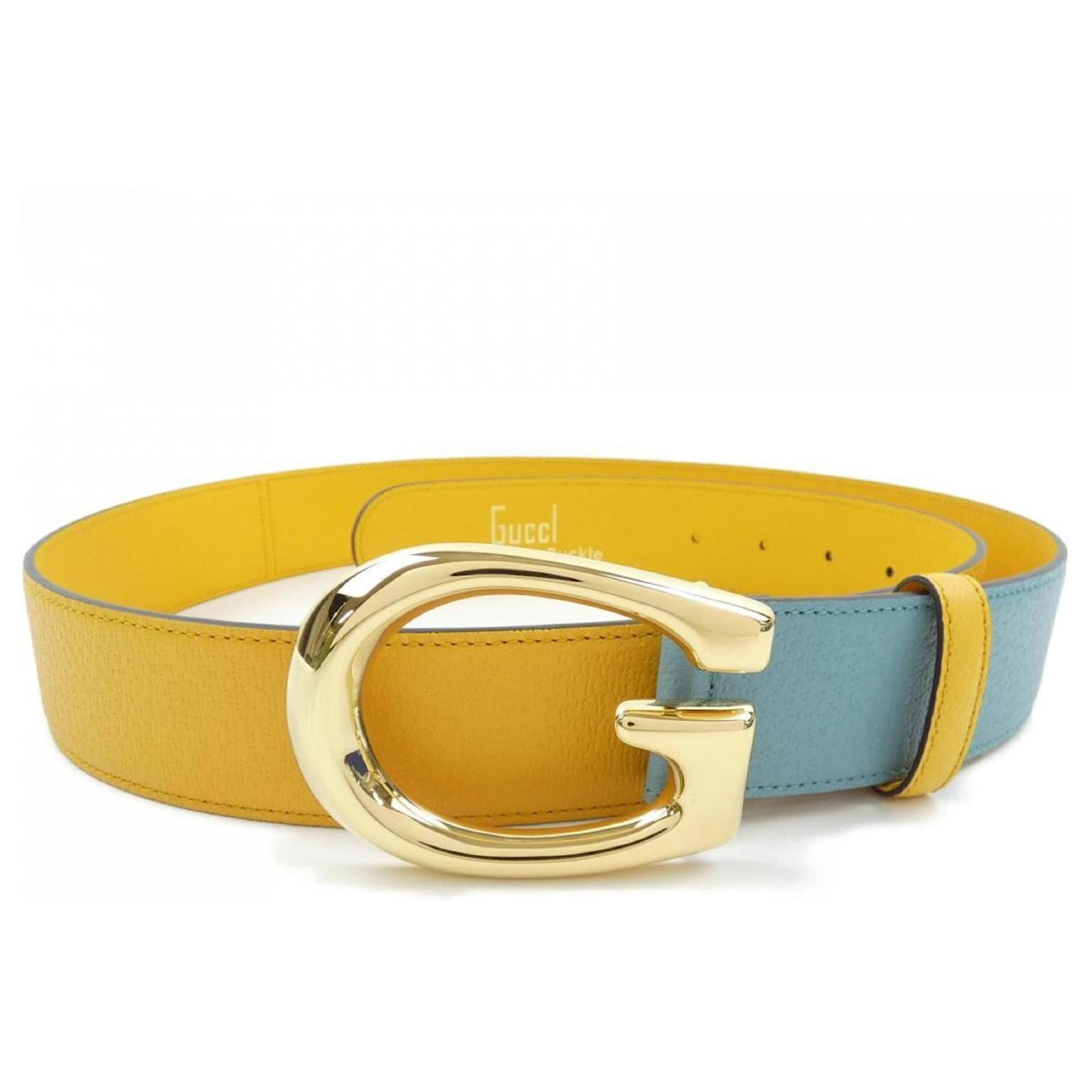 Gucci Standard Belt in Blue and Yellow  ref.2313241