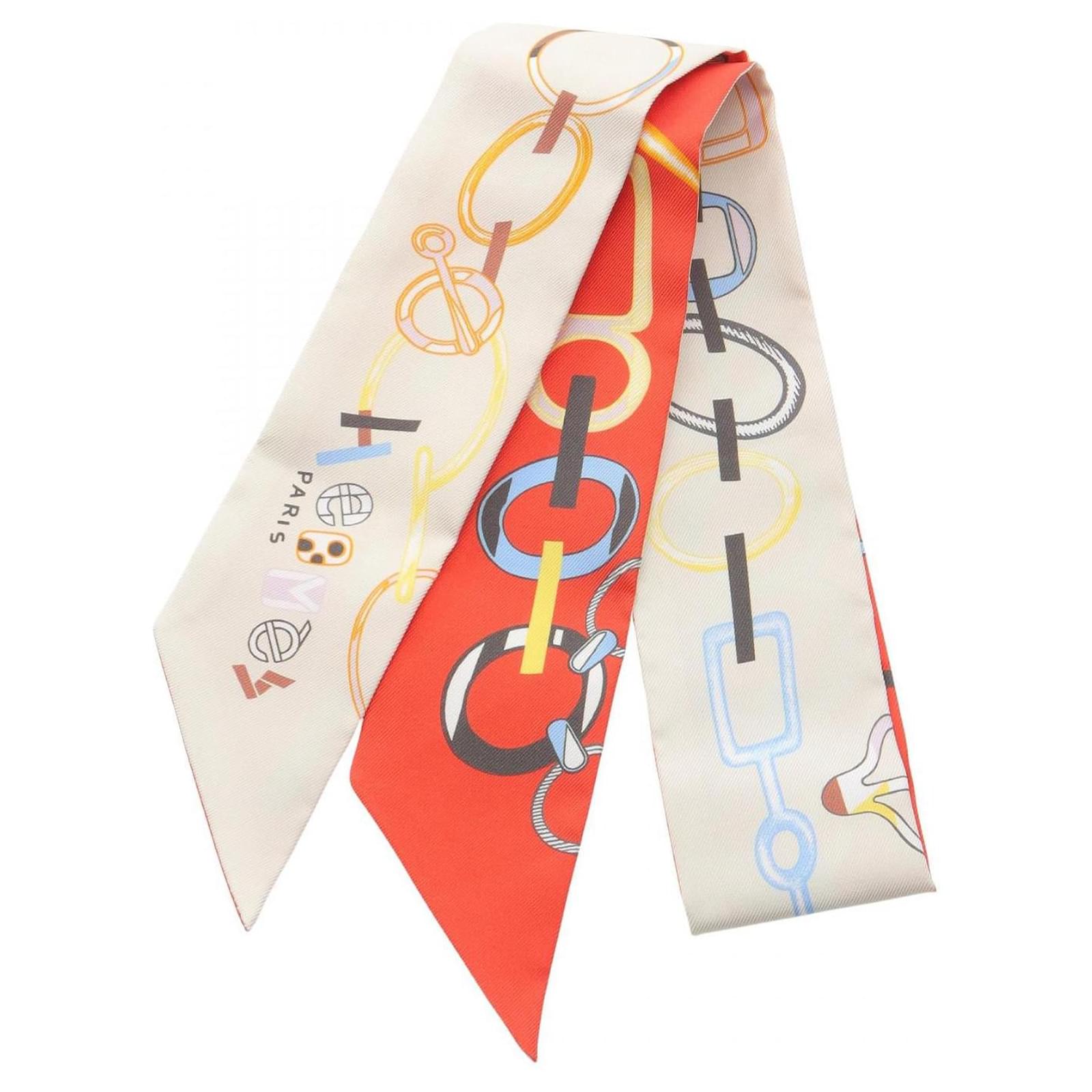 Hermès Hermes Do Re Boucles Silk Scarf Brown Beige  ref.2311126