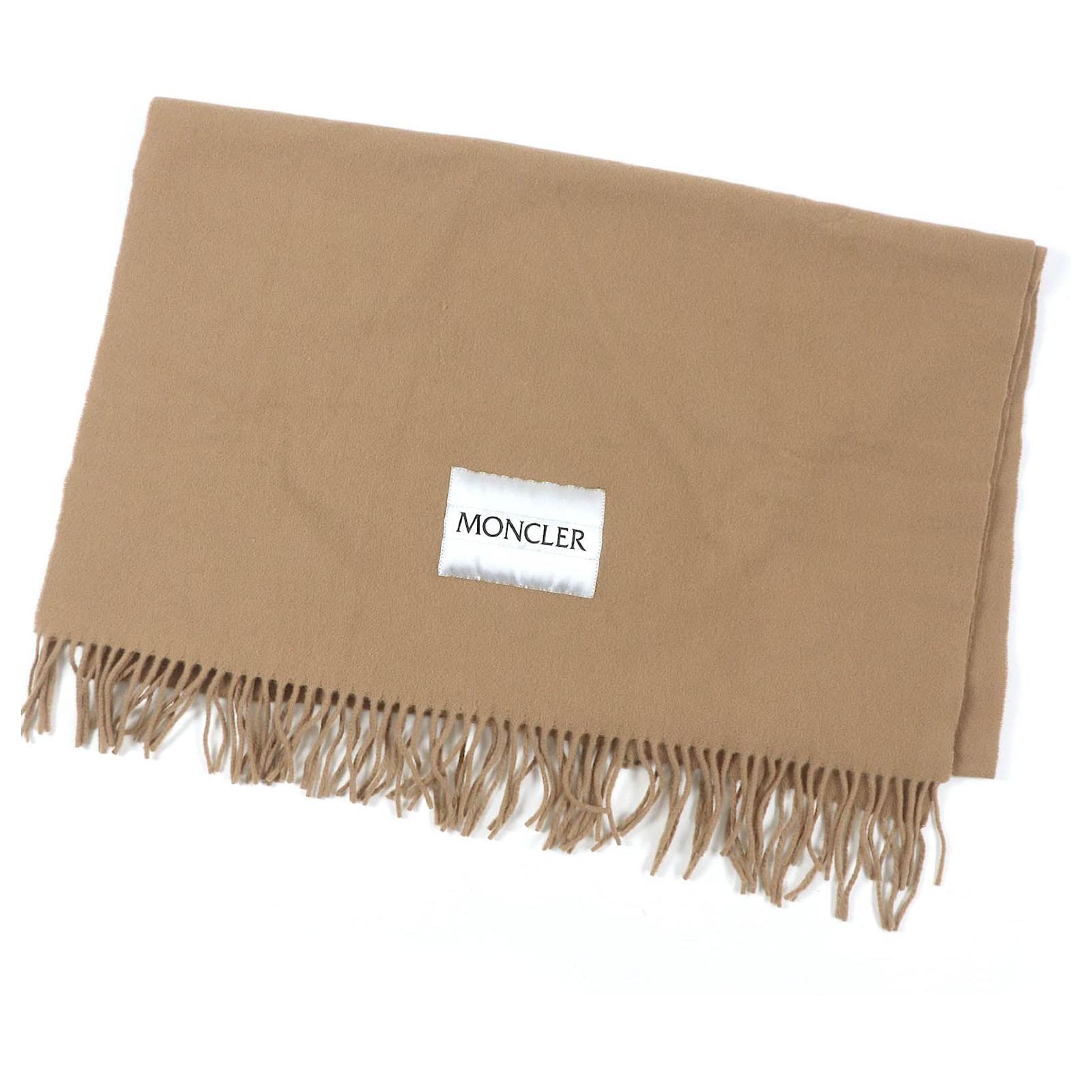 Moncler Wool Scarf Beige UNI Cloth  ref.2310672