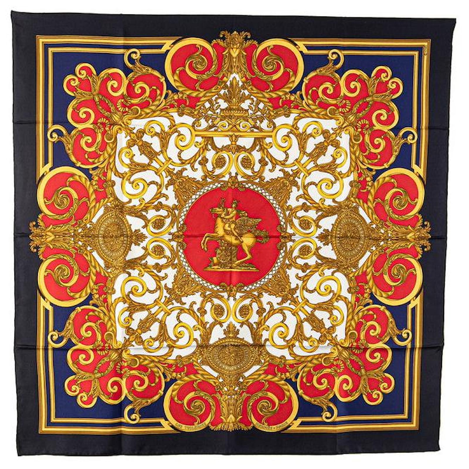 Hermès Hermes LES TUILERIES Silk Scarf Blue  ref.2309917