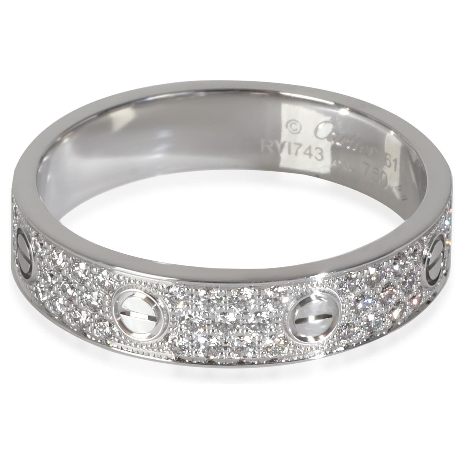 Cartier White Gold Diamond Small Model Love Ring  ref.2299868